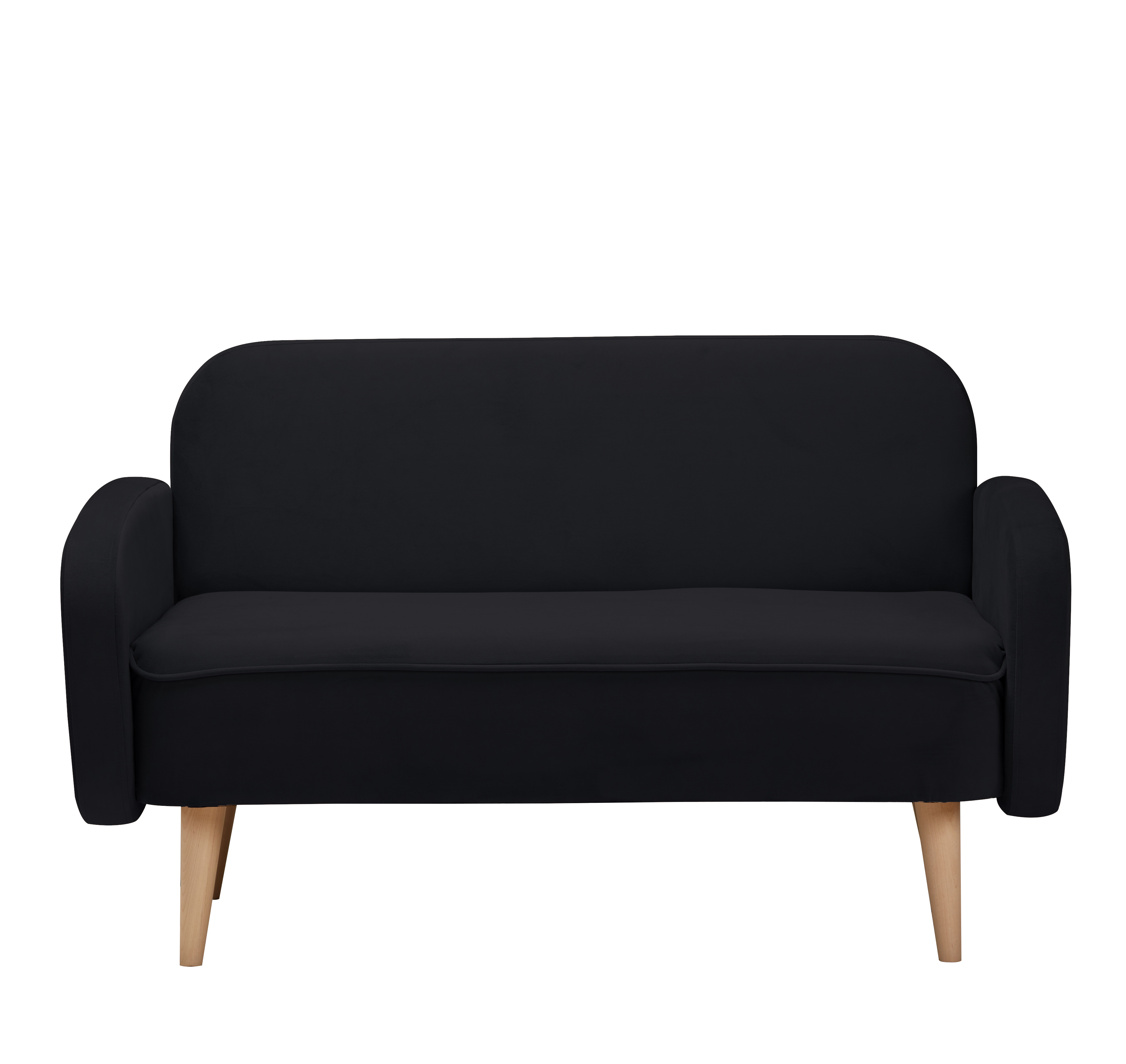 Изображение товара Диван Малютка прямой велюр черный 130x82x70 см для дома и офиса