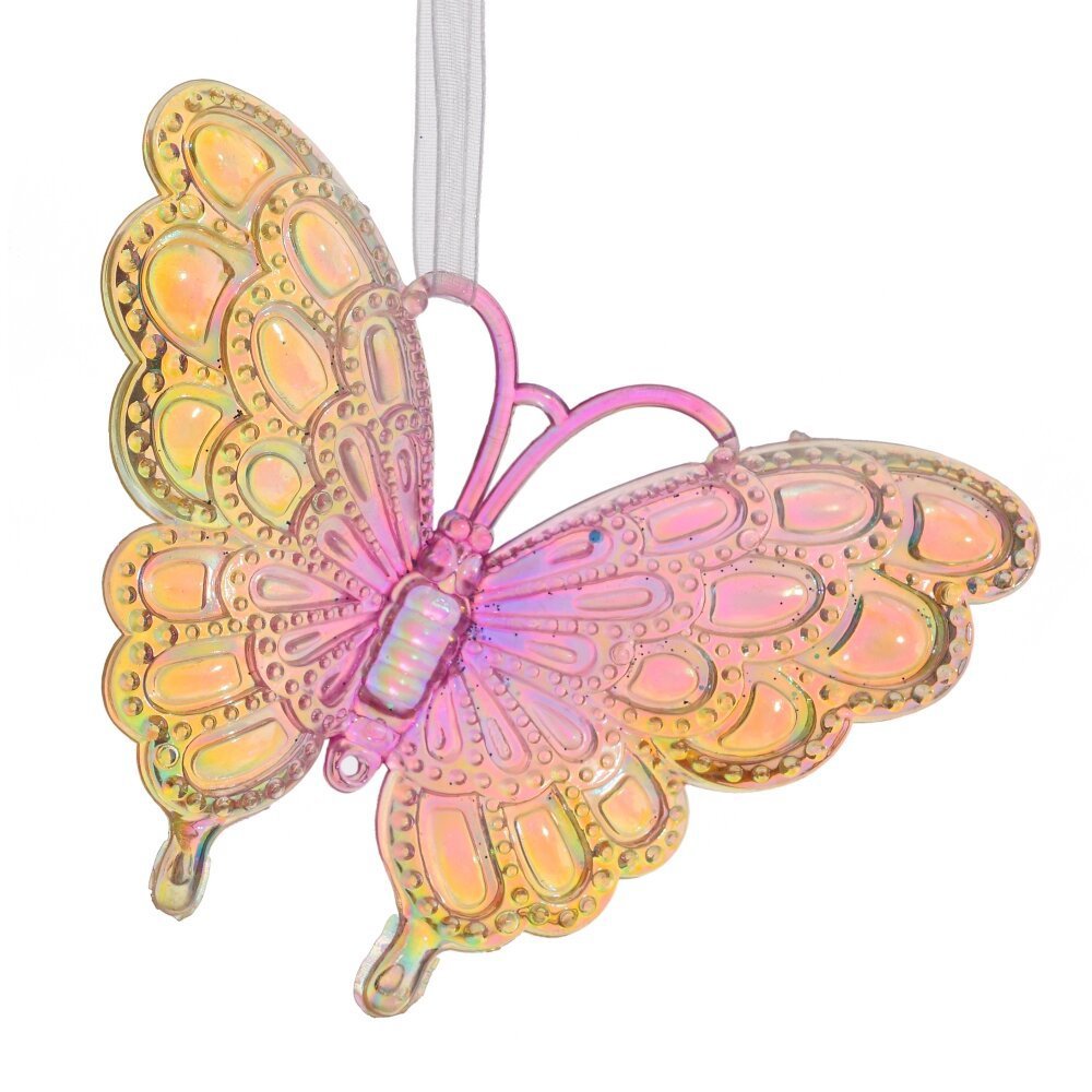 Изображение товара Елочная игрушка бабочка 8.5 см разноцветная декоративная новогодняя украшение