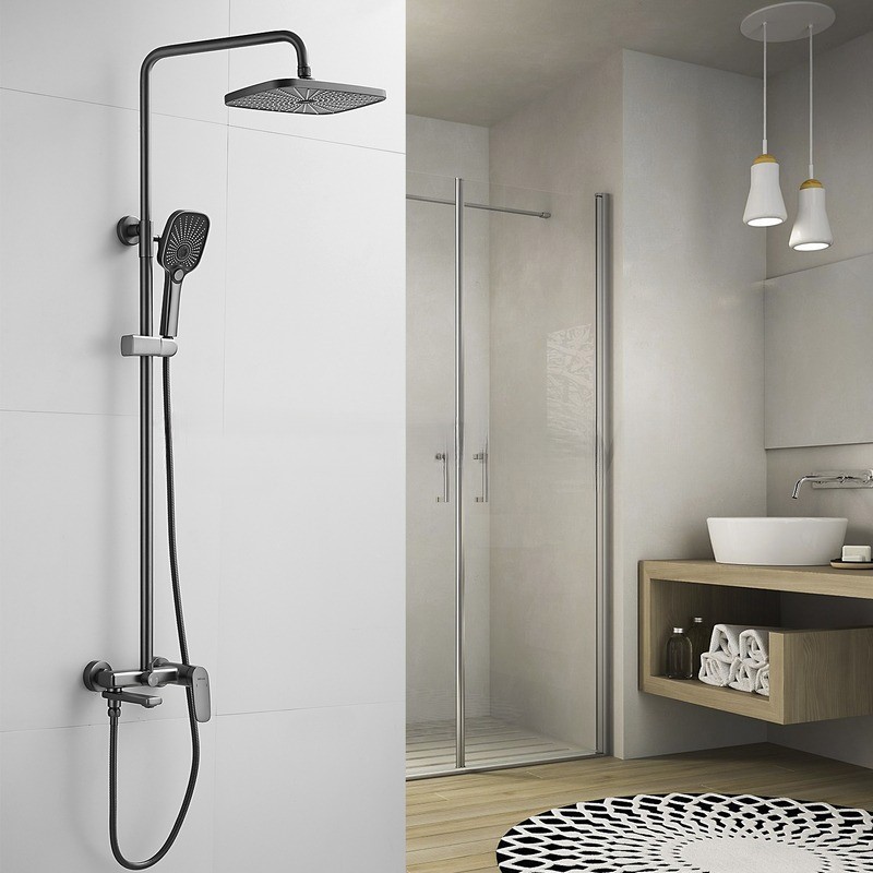 Изображение товара Душевая стойка Shevanik S85 S8536T 4 режимная цвет графит