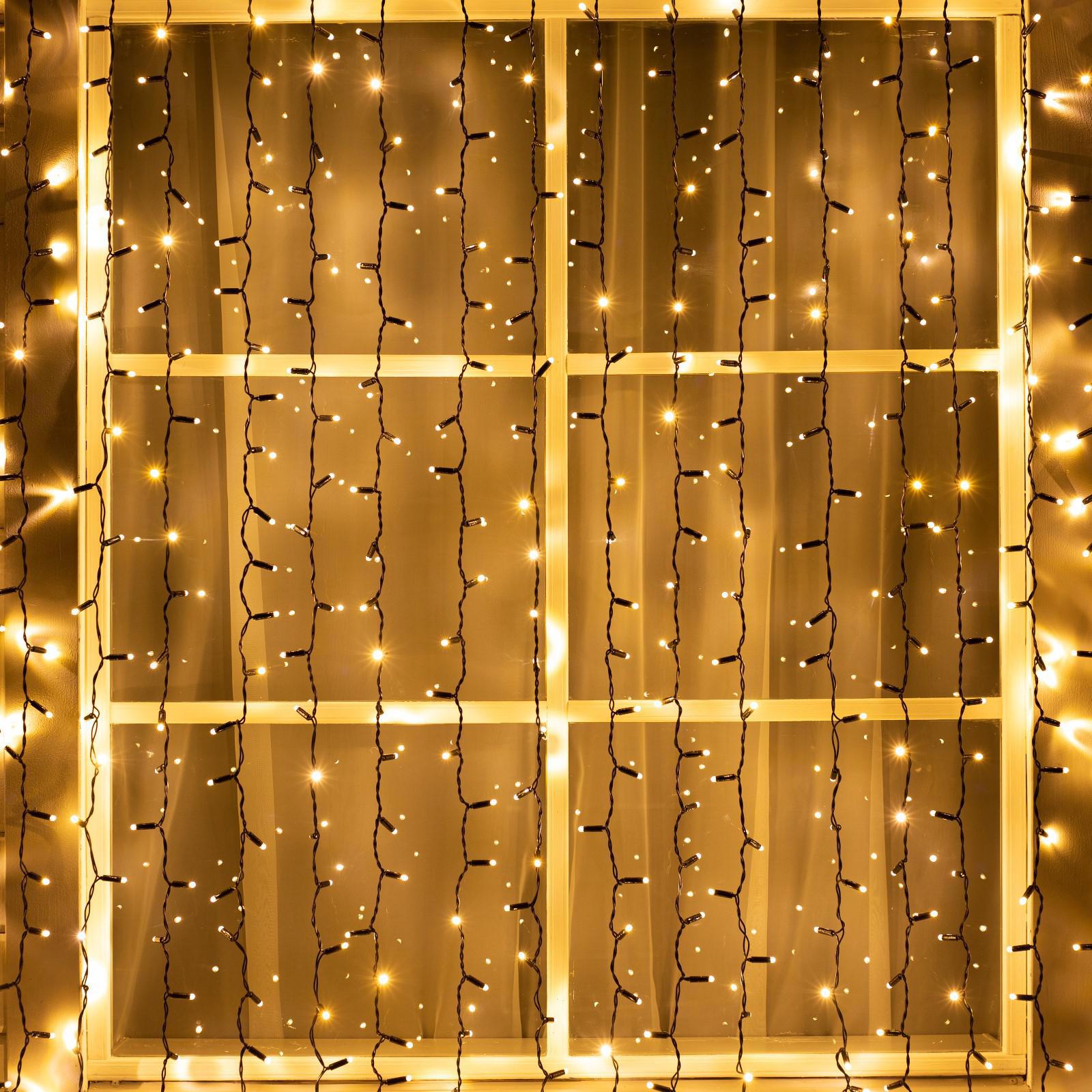 Изображение товара Электрогирлянда занавес 2х2 м 1800 ламп теплый белый IP65