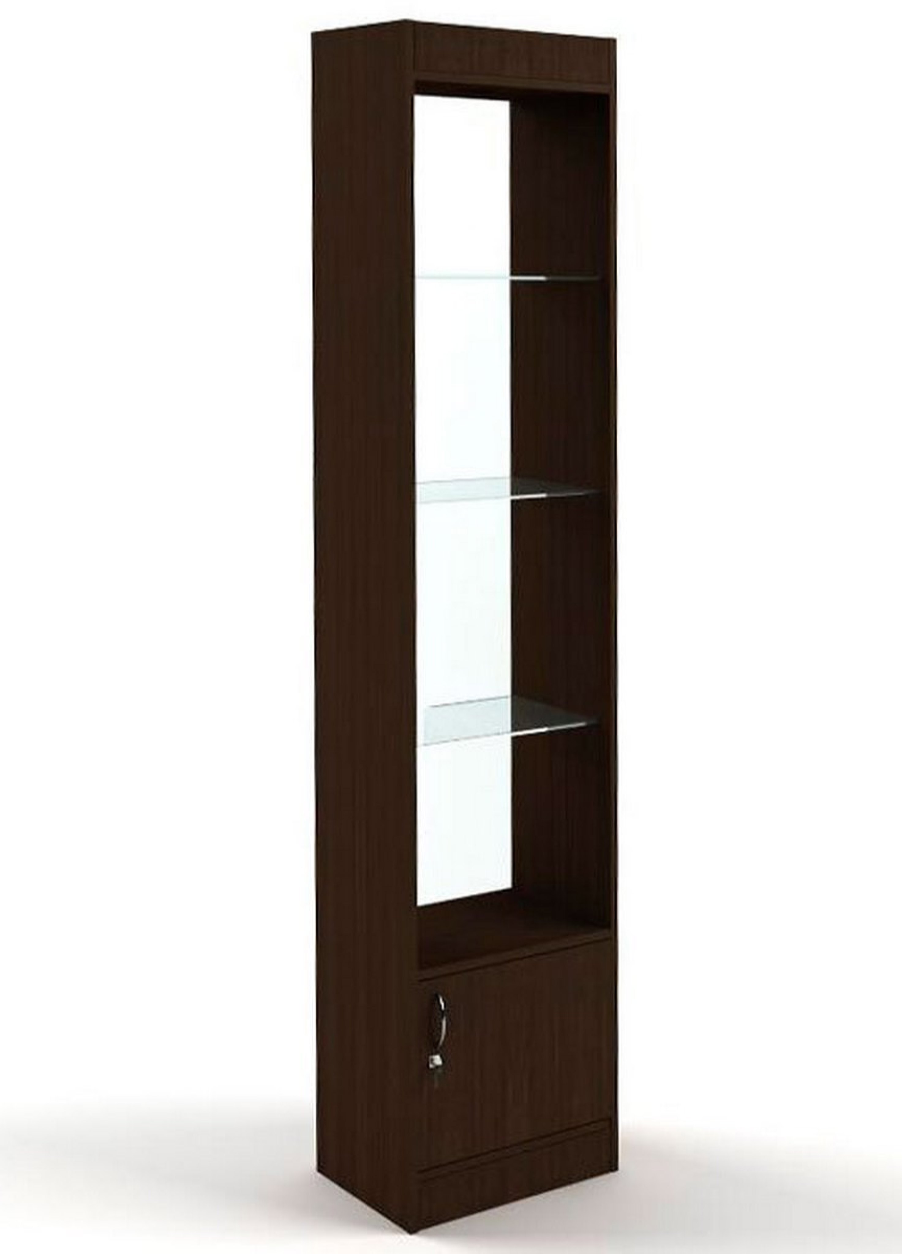 Изображение товара Шкаф-витрина 45x200 см с накопителем Универсал №62-45 венге для магазина и дома