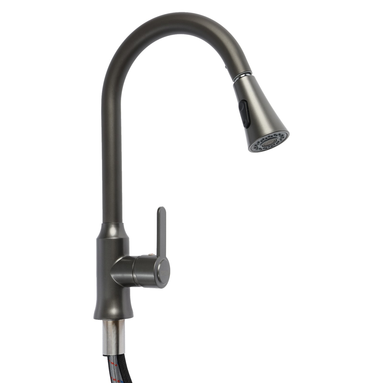 Изображение товара Смеситель кухонный ZEIN 9932016 поворотный излив графит для удобной мойки