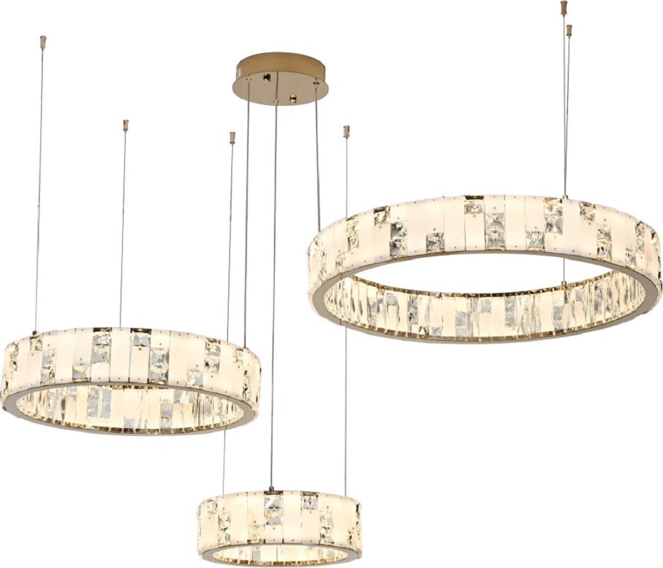 Изображение товара Светильник подвесной светодиодный Cerruti со пультом управления 50 м² белый золото