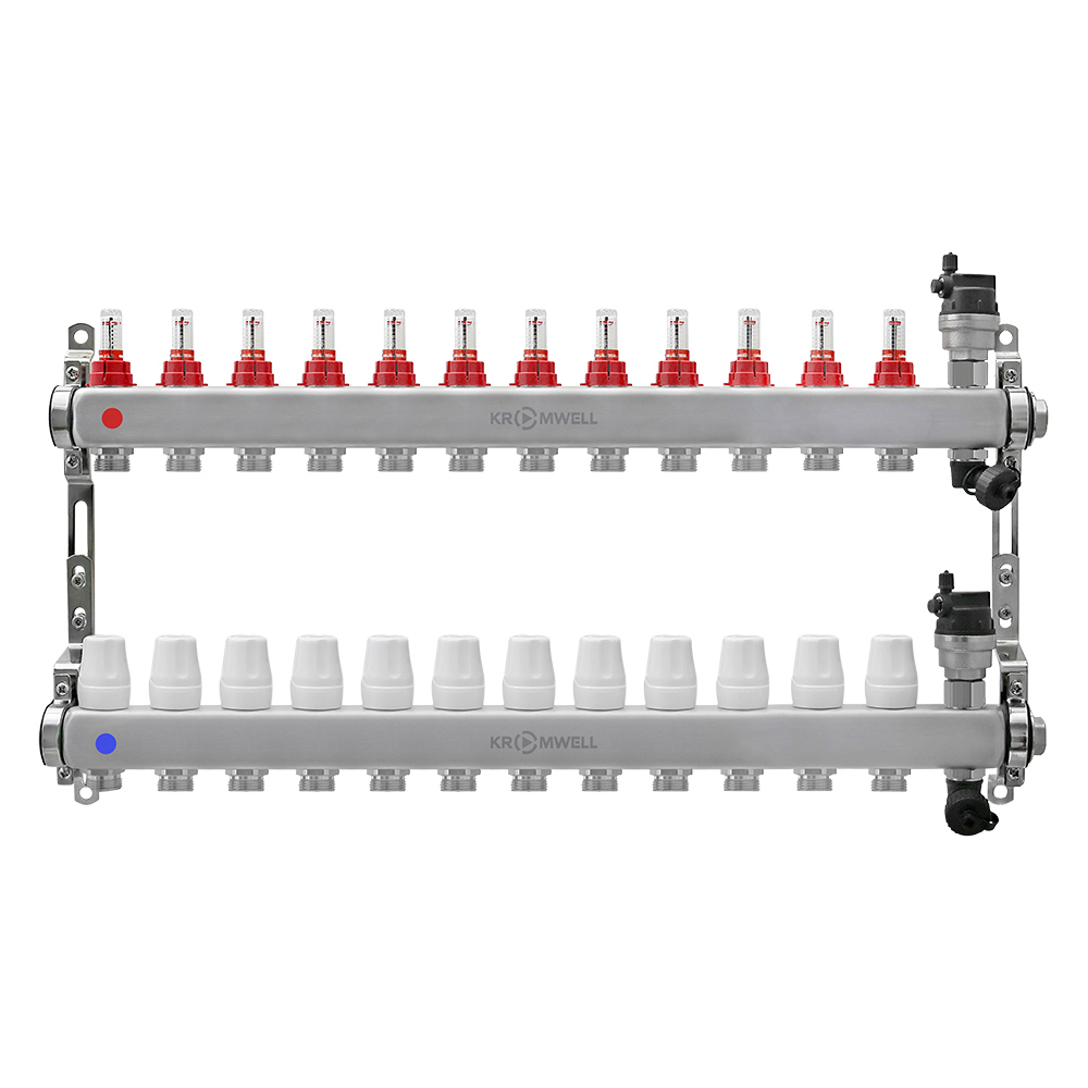 Изображение товара Коллекторная группа с расходомерами KW.SM60 1x3/4 евроконус 12 выходов нерж. сталь