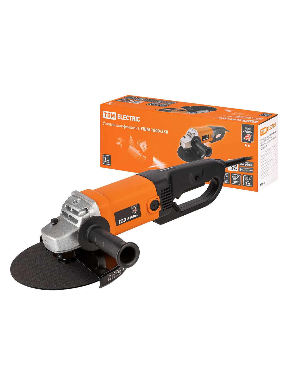 Изображение товара Угловая шлифовальная машина TDM ELECTRIC SQ1080-0107 1800 Вт, диск 230 мм