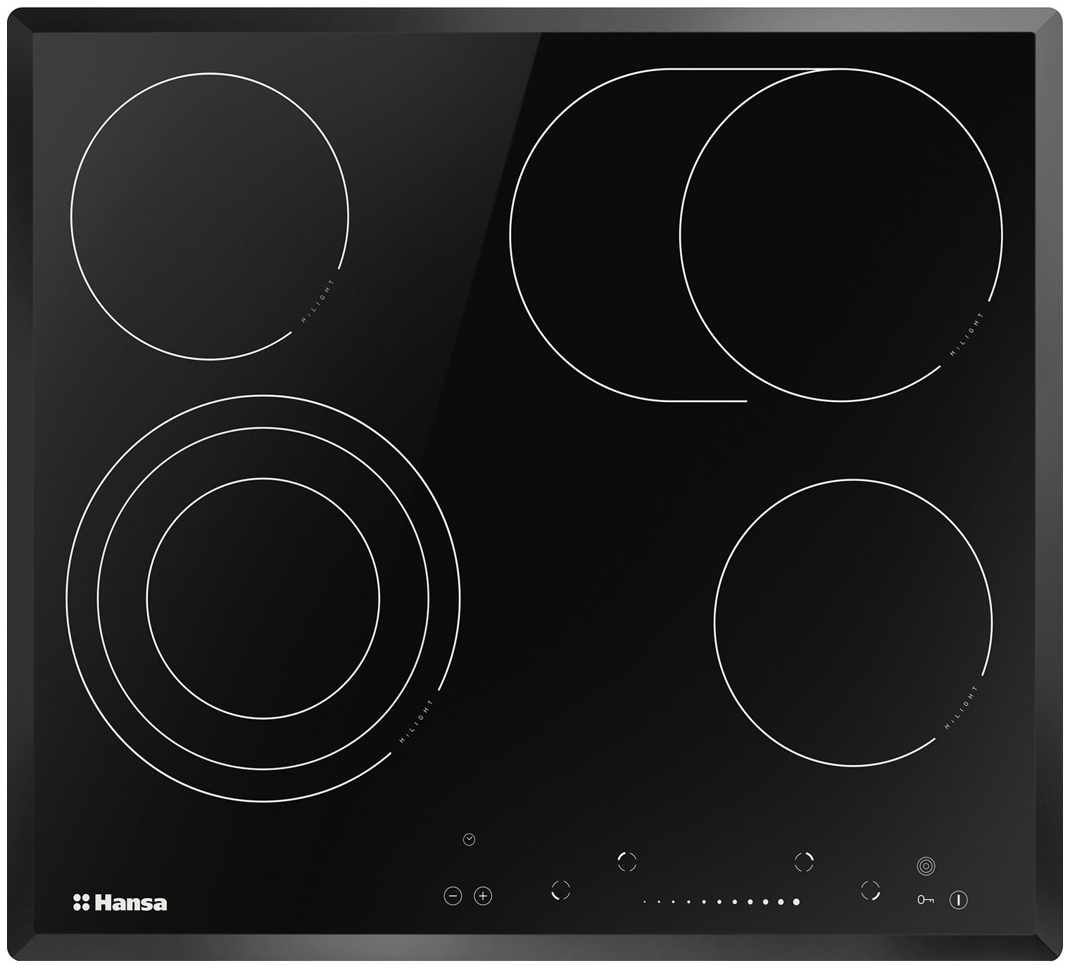 Изображение товара Электрическая варочная панель Hansa BHC 66906 4 конфорки стеклокерамика встраиваемая черный