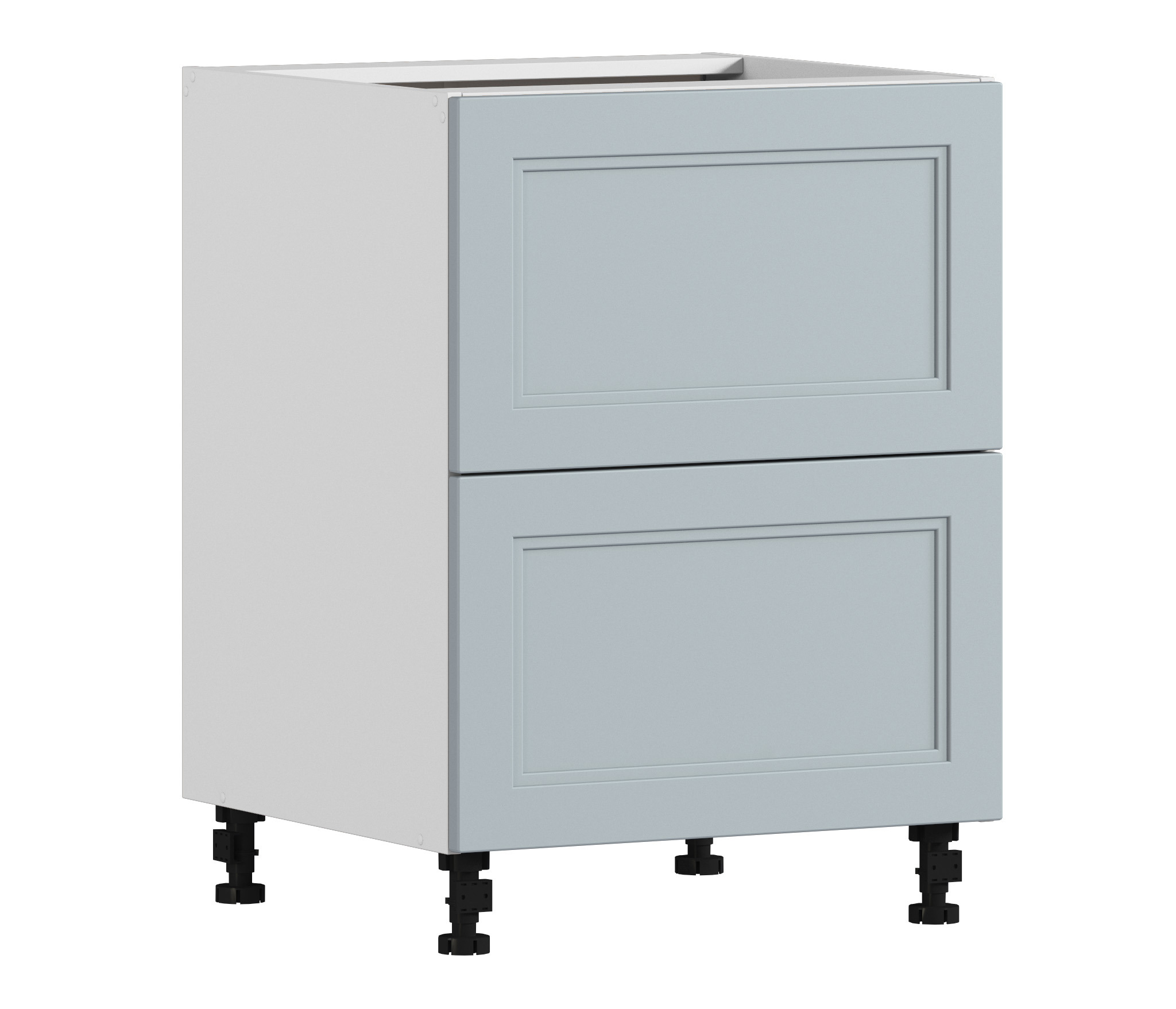 Изображение товара Напольный шкаф Регина Столплит с ящиками 60x82x56 см белый серый МДФ ЛДСП