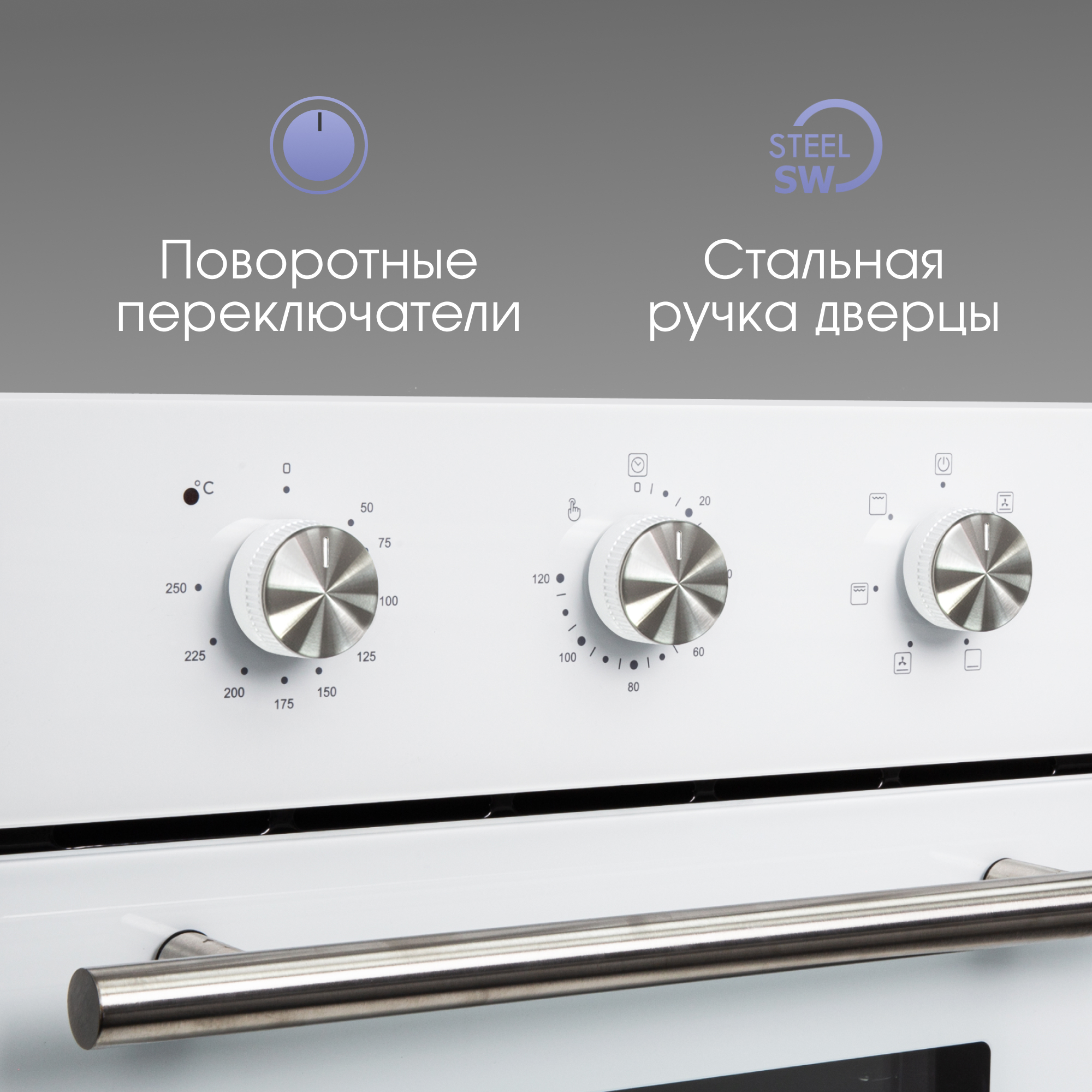 Изображение товара Духовой шкаф встраиваемый Zigmund Shtain E 165 W, белый, 6 режимов