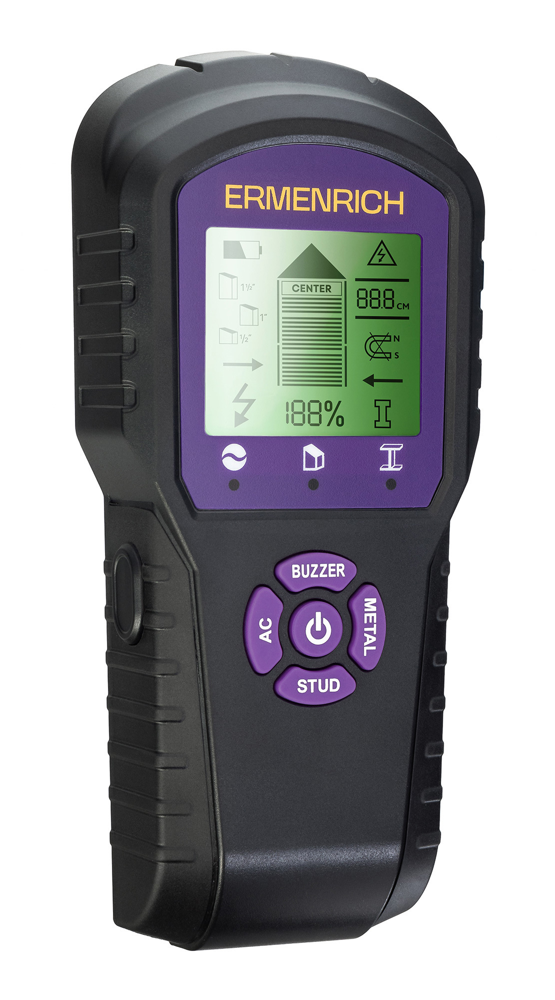 Изображение товара Детектор скрытой проводки и металла Ermenrich Ping SM60 с ЖК-экраном и подсветкой