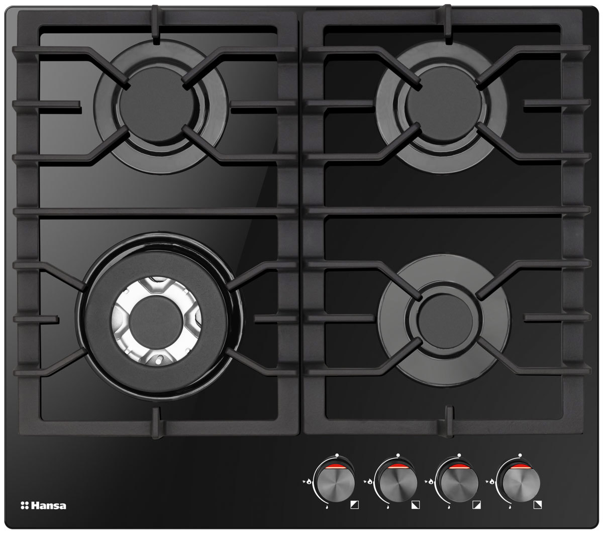 Изображение товара Газовая варочная панель Hansa BHKS611301 4 конфорки стекло встраиваемая