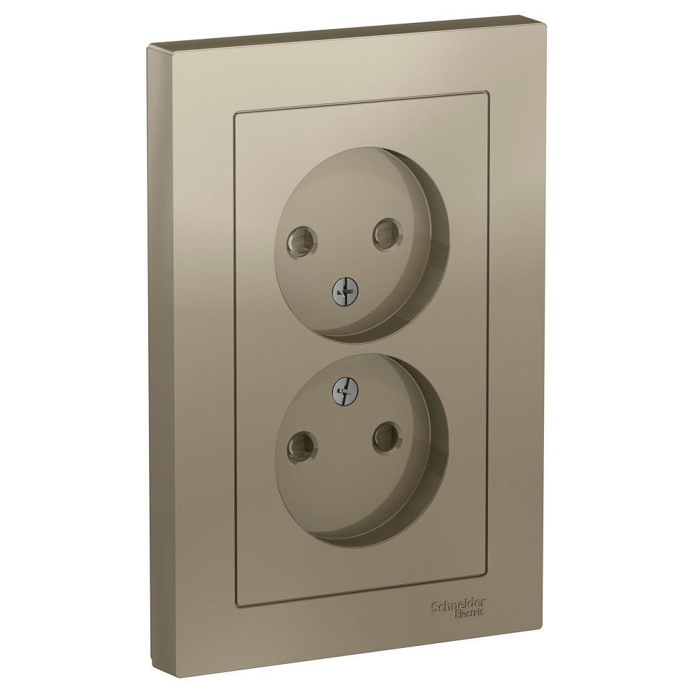 Изображение товара Силовая розетка встраиваемая Systeme electric AtlasDesign ATN000522 цвет шампань