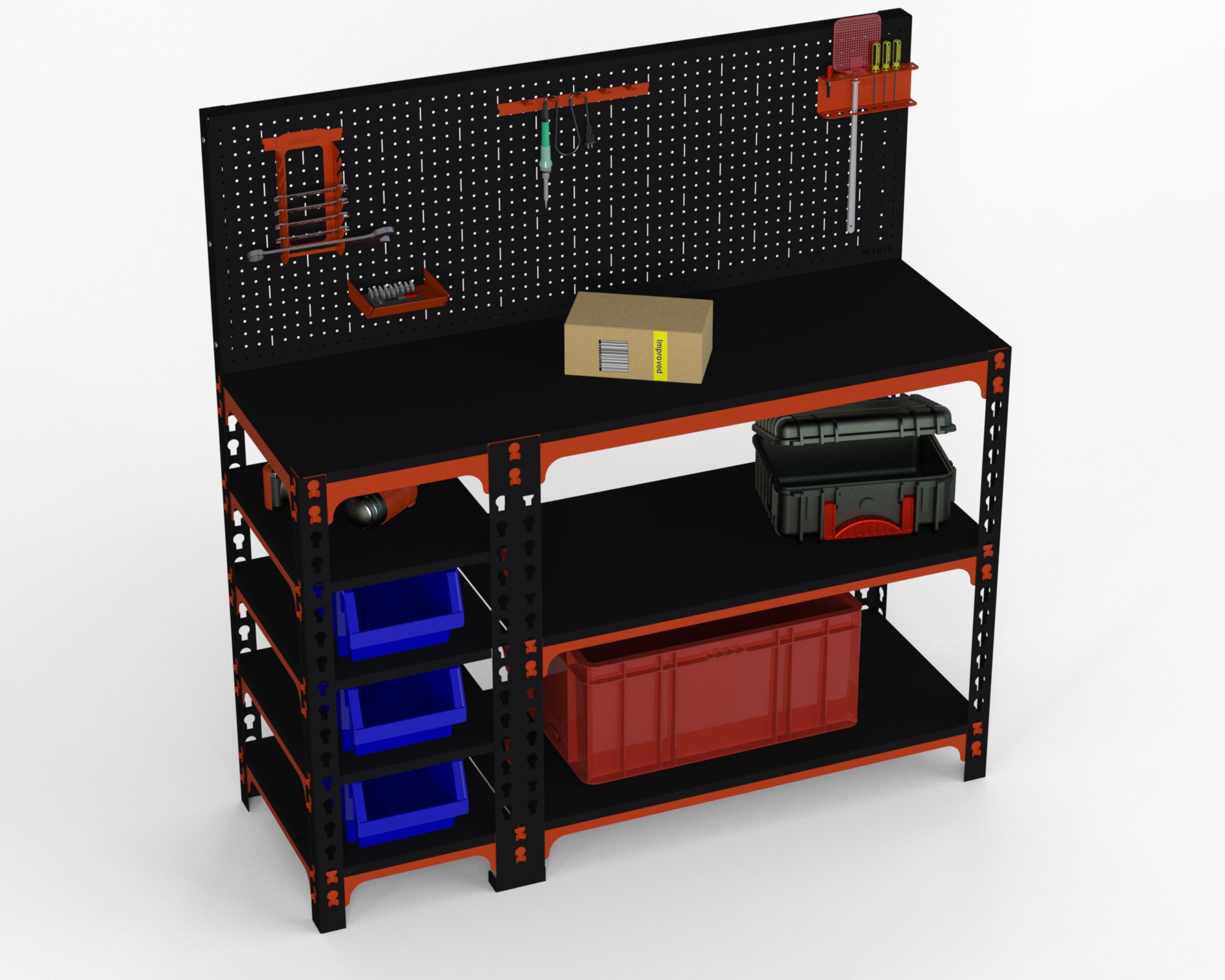 Изображение товара Стол-верстак Metalex 111025 950x1600x600 мм, максимальная нагрузка до 260 кг, с комплектом аксессуаров