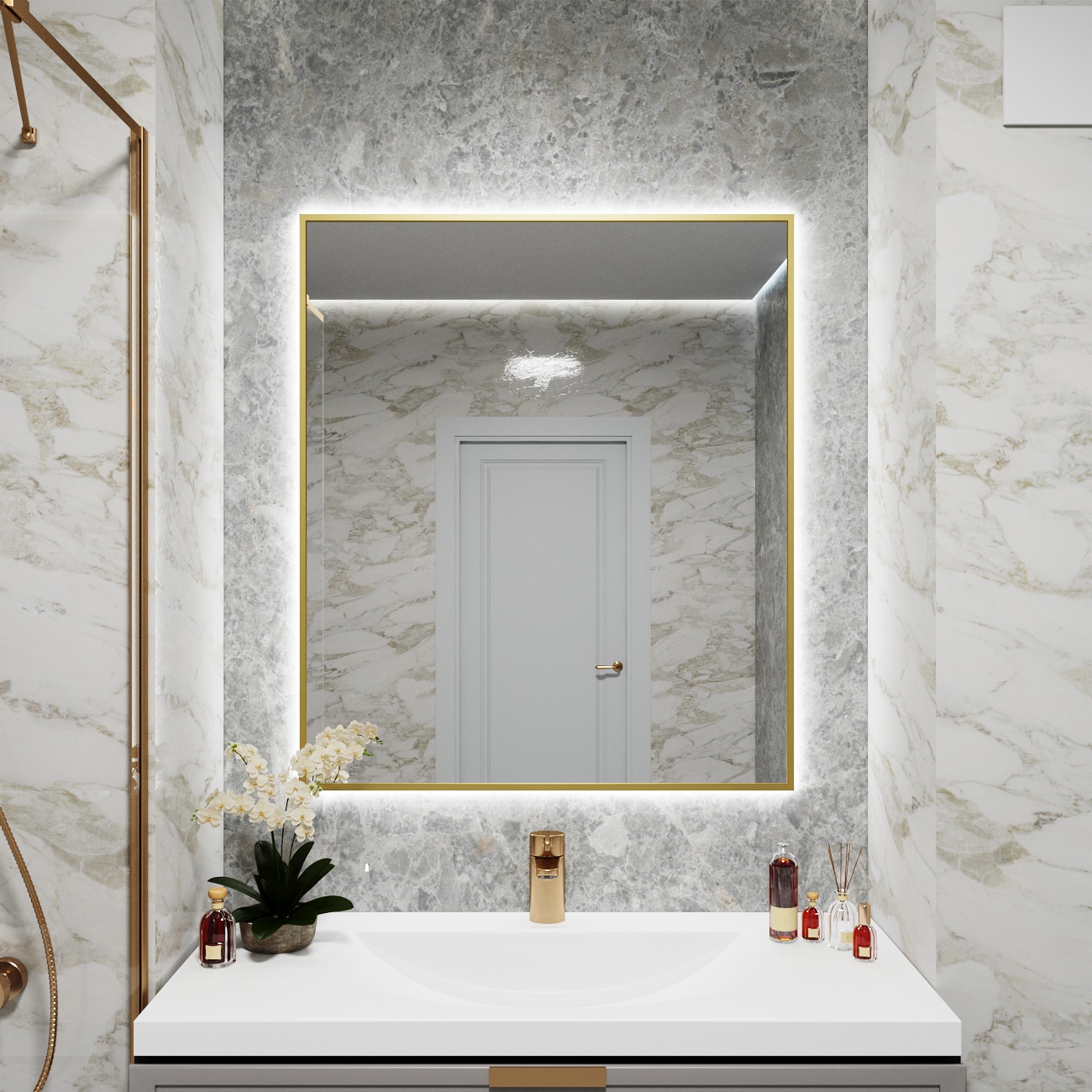 Изображение товара Зеркало со встроенной подсветкой One mirror 10090зсх 90x100 см Изображение товара Зеркало со встроенной подсветкой One mirror 10090зсх 90x100 см
