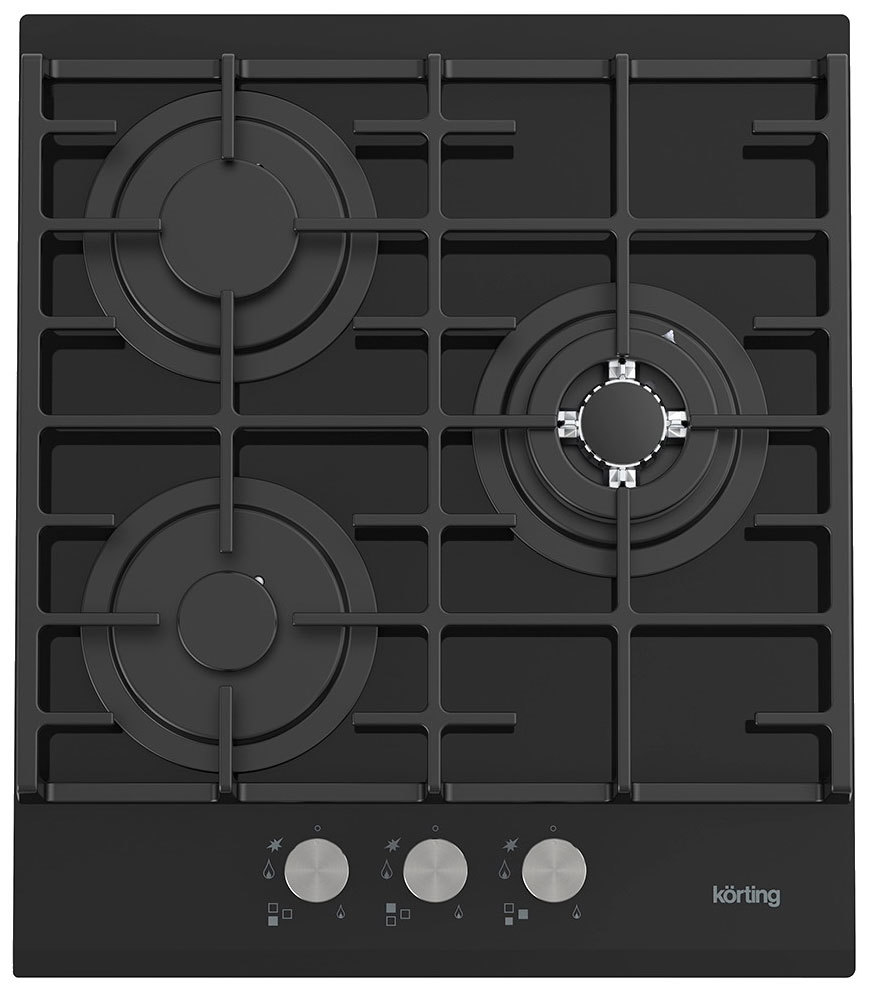 Изображение товара Газовая варочная панель Korting HGG 4825 CTN 3 конфорки черный цвет