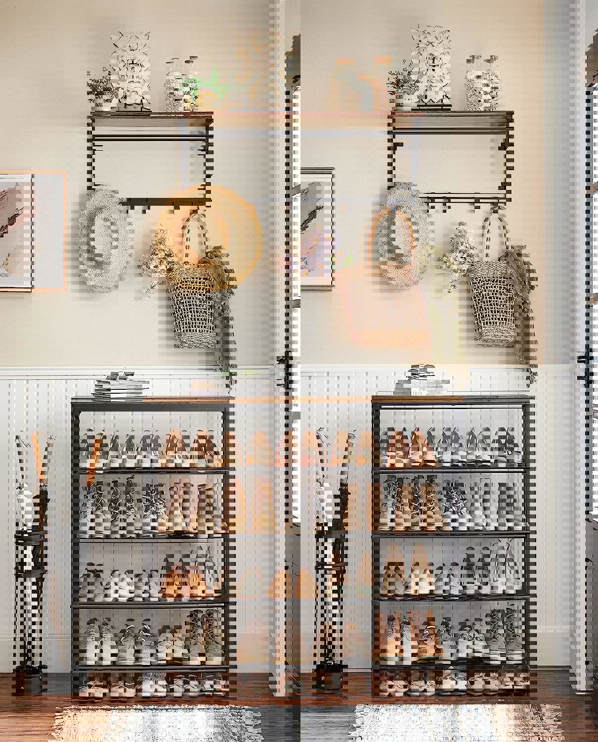 Изображение товара Этажерка для обуви AV CRAFT 99.99x92.49x30 см 5 полок винтаж коричневый металл