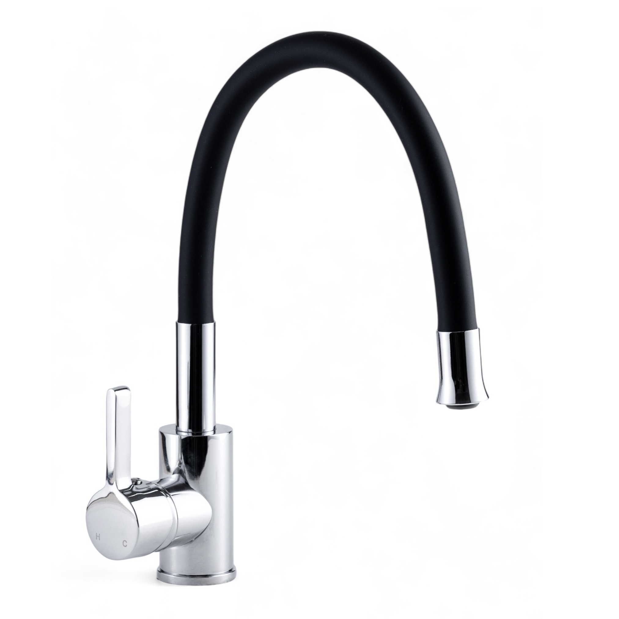 Изображение товара Смеситель для кухни Oute T9113B-2 гибкий излив 14 см цвет хром/черный