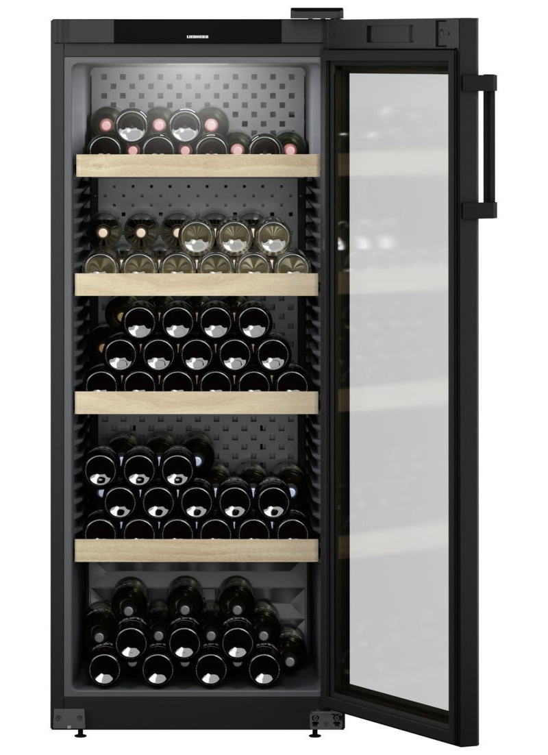 Изображение товара Винный шкаф Liebherr WSbl 166 бутылок черный с стеклянной дверью