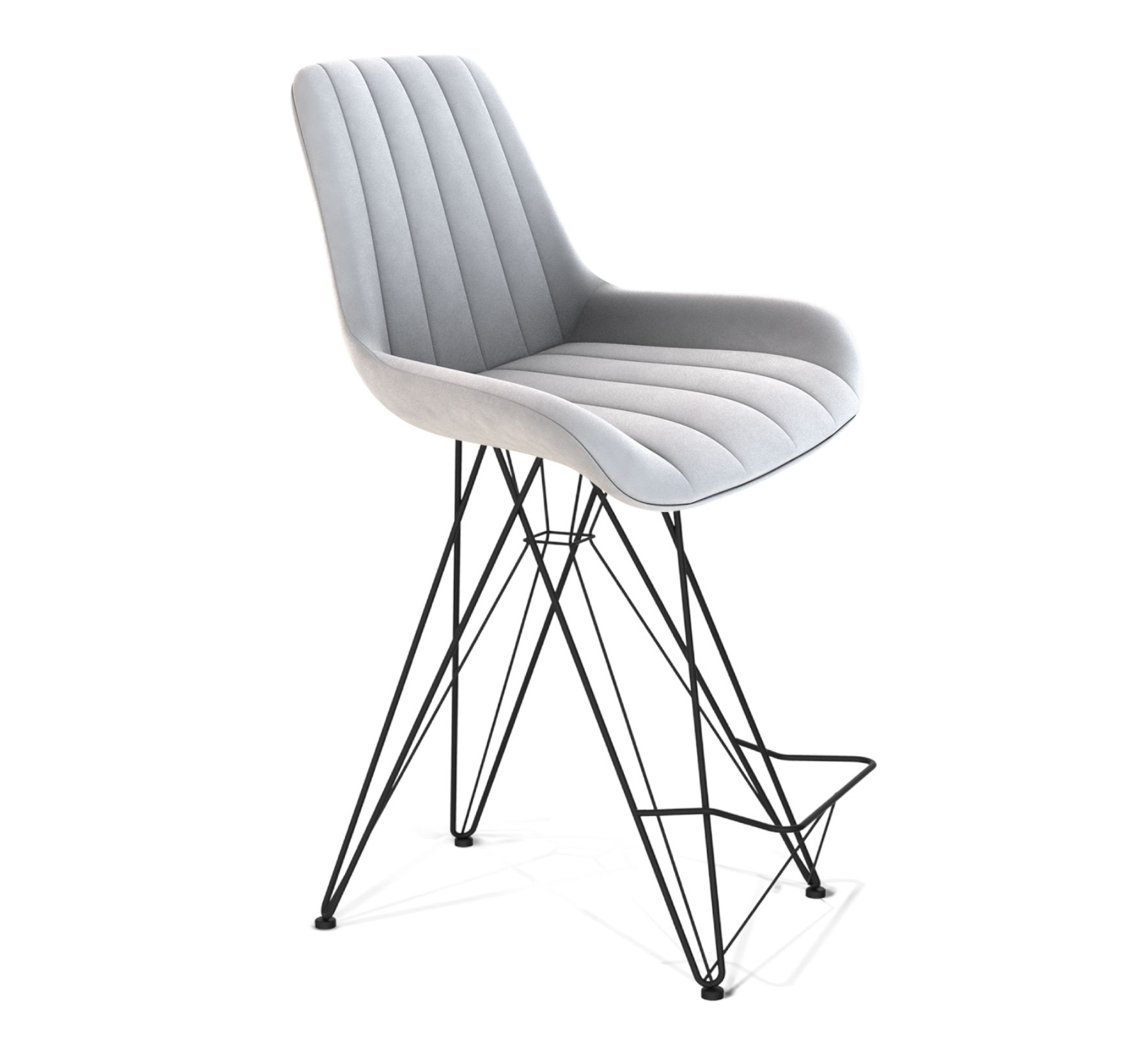 Изображение товара Стул Sheffilton 8798234201 серый из микровелюра с металлическим каркасом