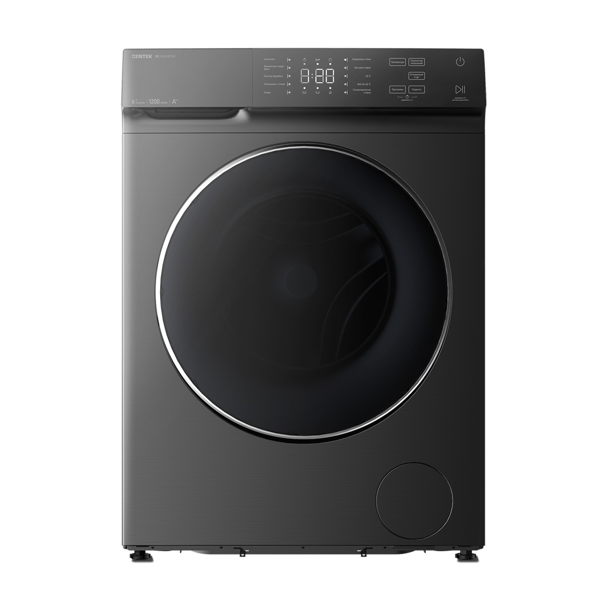 Изображение товара Стиральная машина Centek Ct-1971 6 кг 85x60x42 см серый фронтальная эффективность