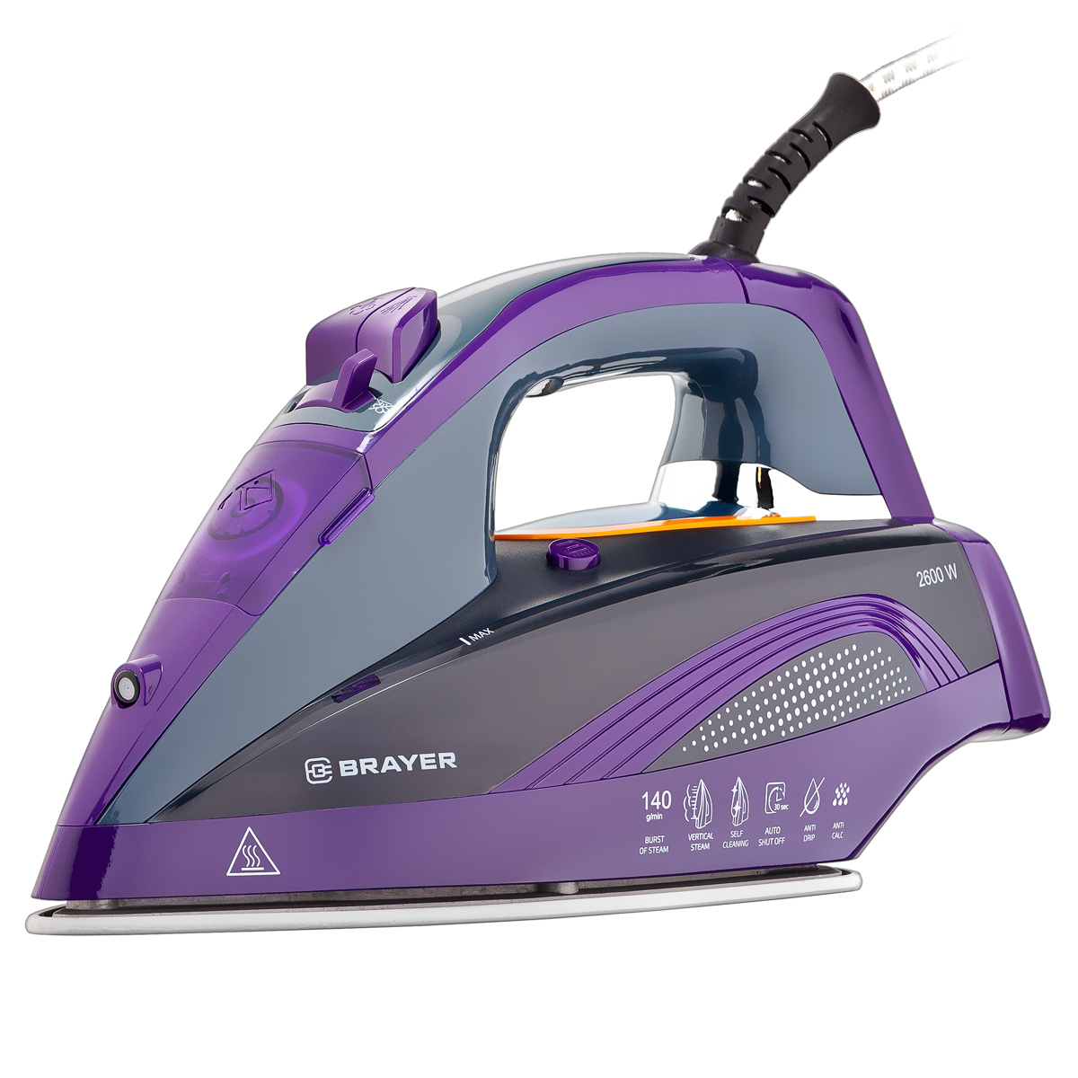 Изображение товара Утюг BRAYER Br4001 с керамической подошвой и функциями отпаривания