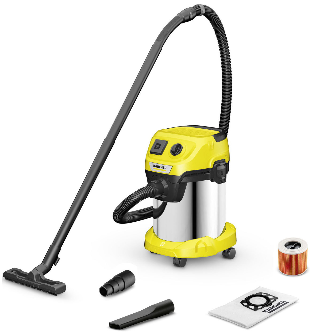Изображение товара Строительный пылесос Karcher WD 3 P S V-17/4/20 1000 Вт 17 л влажная сухая уборка