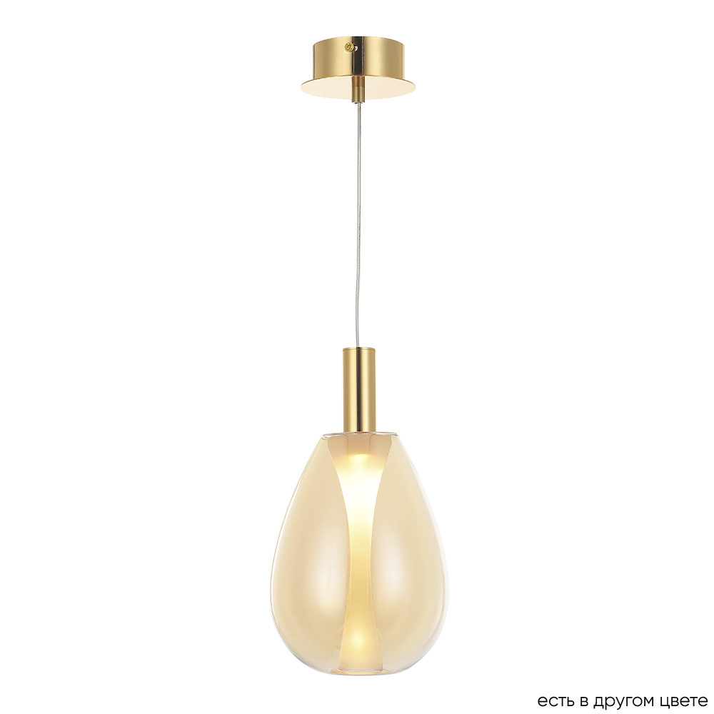 Изображение товара Светильник подвесной светодиодный Crystal Lux Gaudi amber 2 м² теплый белый (желтый) свет цвет золото