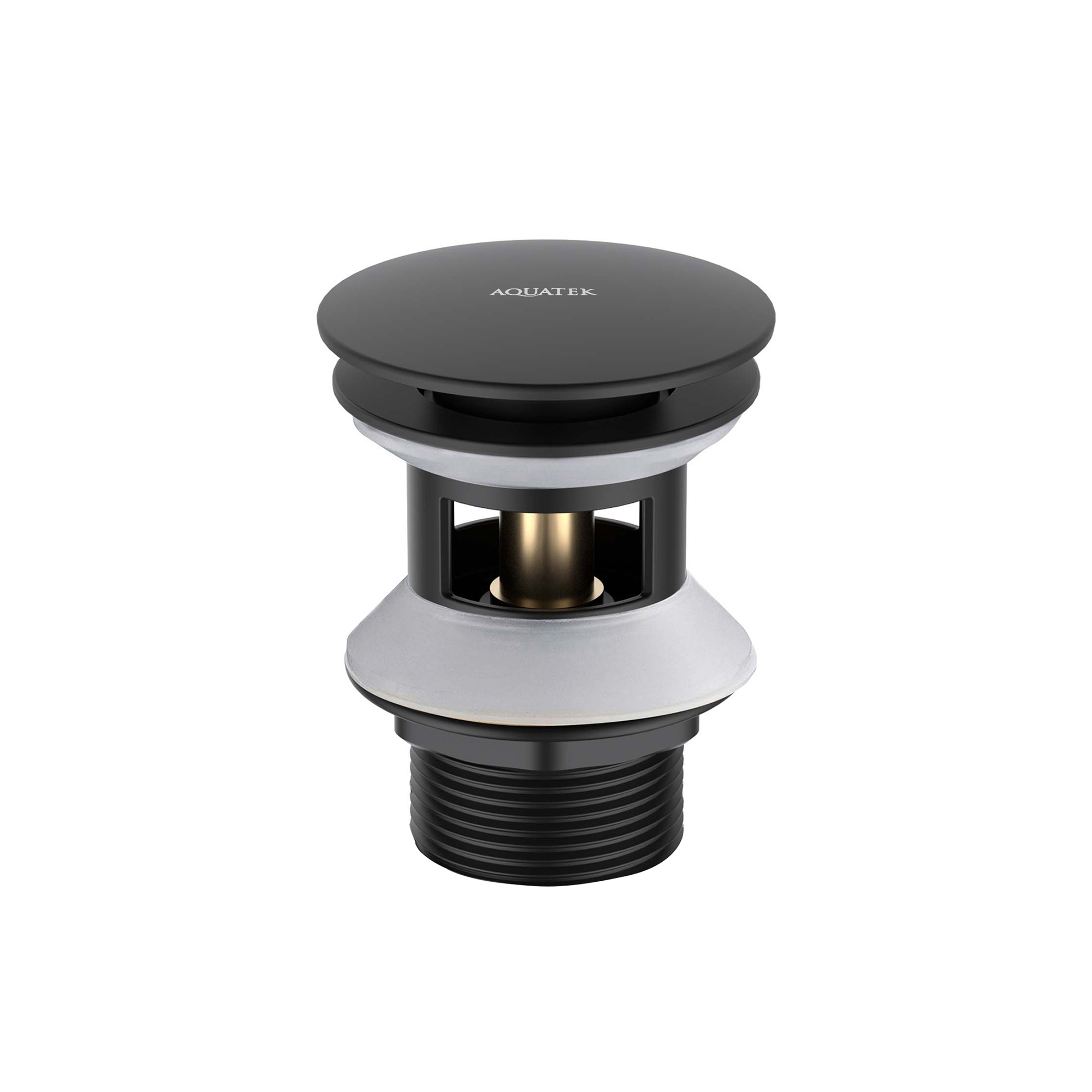 Изображение товара Донный клапан Aquatek AQ6002MB для раковины латунь черный матовый 12 см