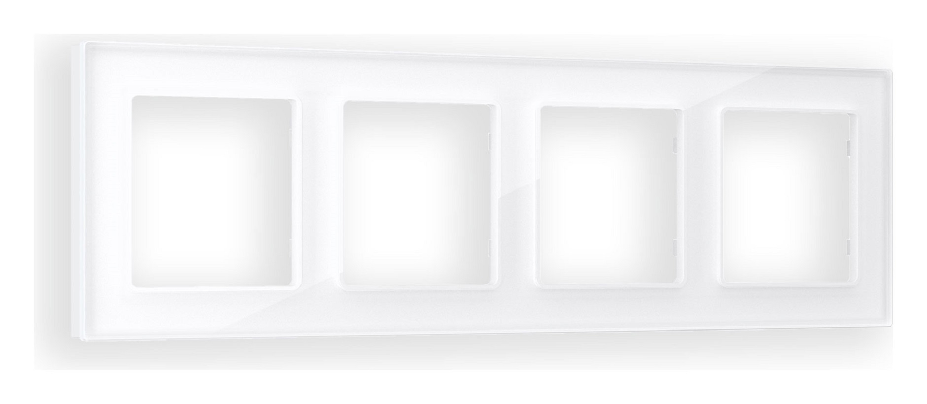 Изображение товара Рамка для розеток и выключателей Ambrella volt Alfa Platos AF330104 4 поста белая