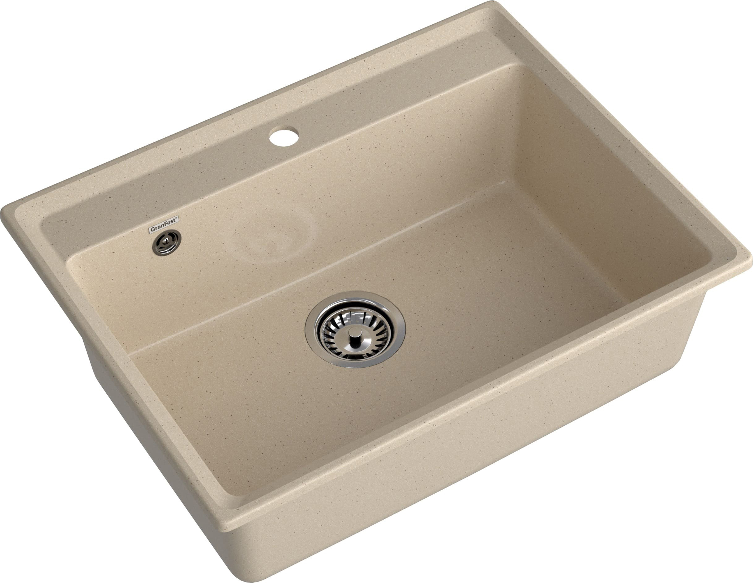 Изображение товара Врезная мойка для кухни GRANFEST LV-660 из литьевого мрамора бежевый 50x66 см