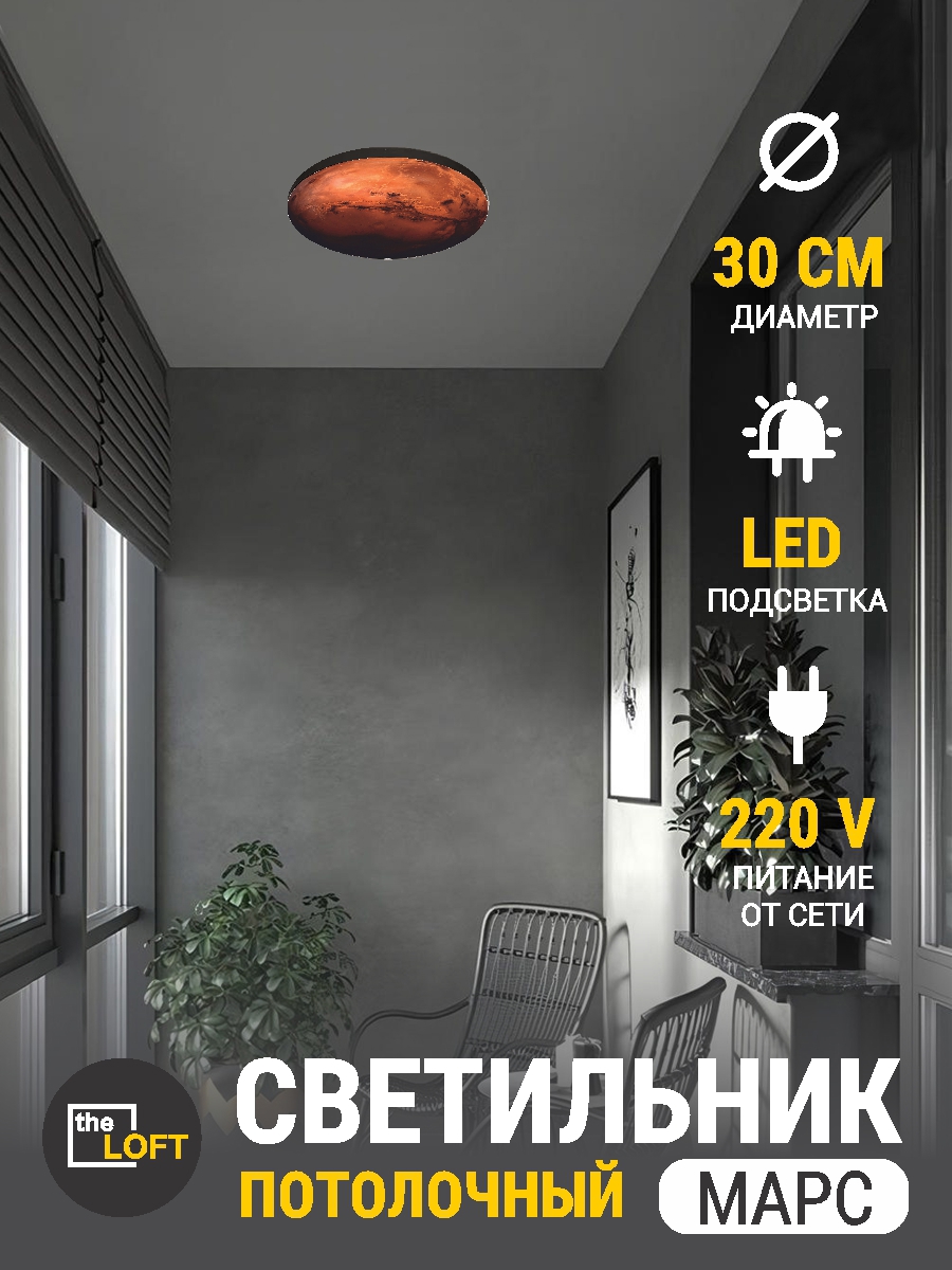 Изображение товара Светильник настенно-потолочный Reklama 000036_loft_30_4k с управлением и LED подсветкой