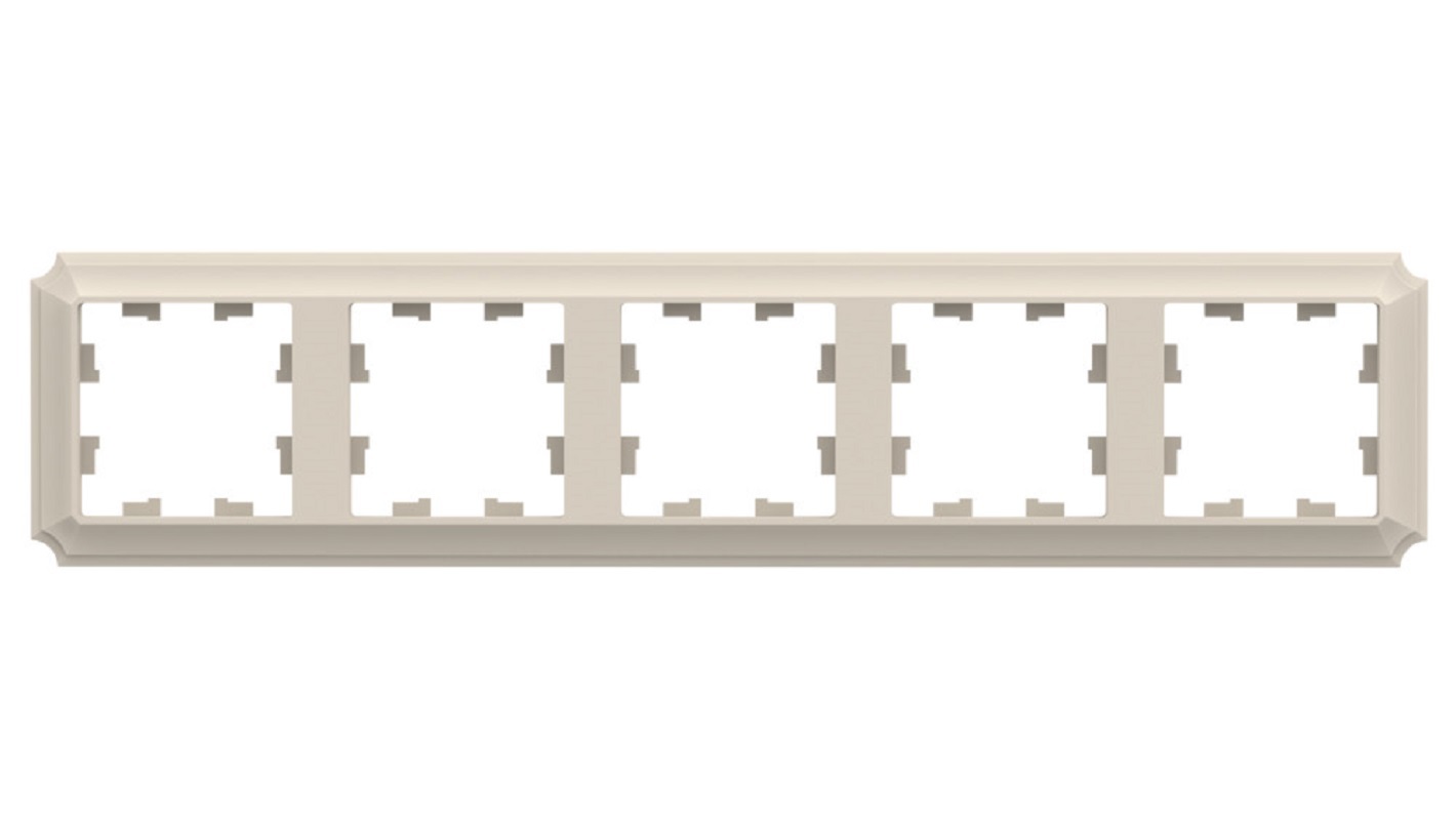 Изображение товара Рамка для розеток и выключателей Systeme electric AtlasDesign Antique 5 постов цвет бежевый