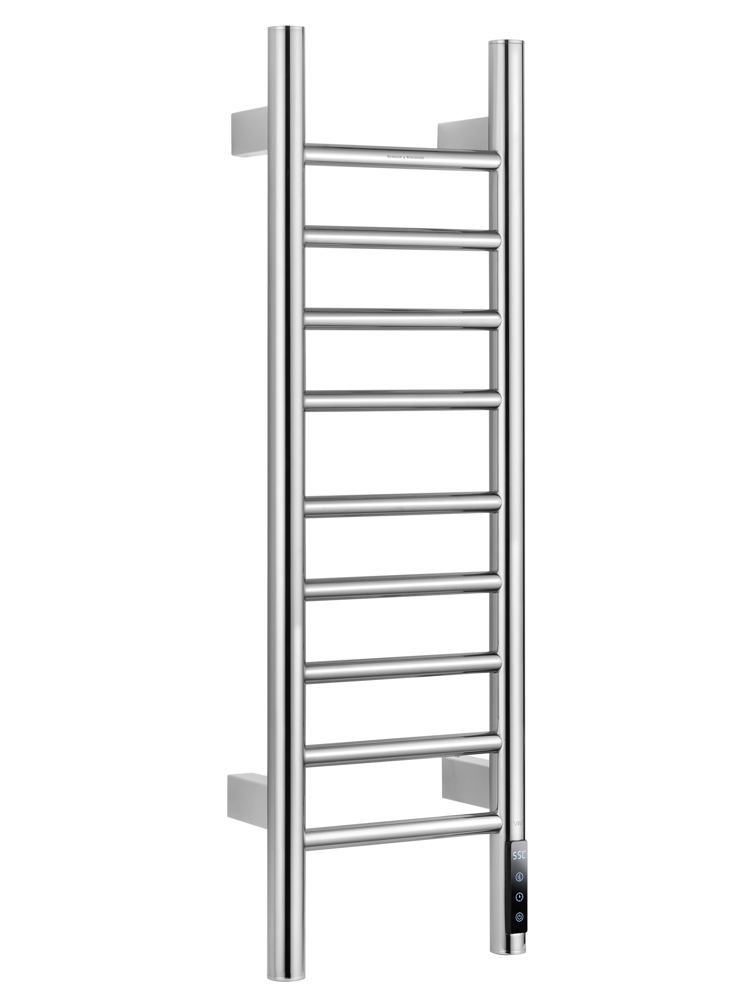 Изображение товара Полотенцесушитель электрический Wonzon & woghand Bonn WW-AL4092-CR 250x800 мм 60 Вт с терморегулятором лесенка хром