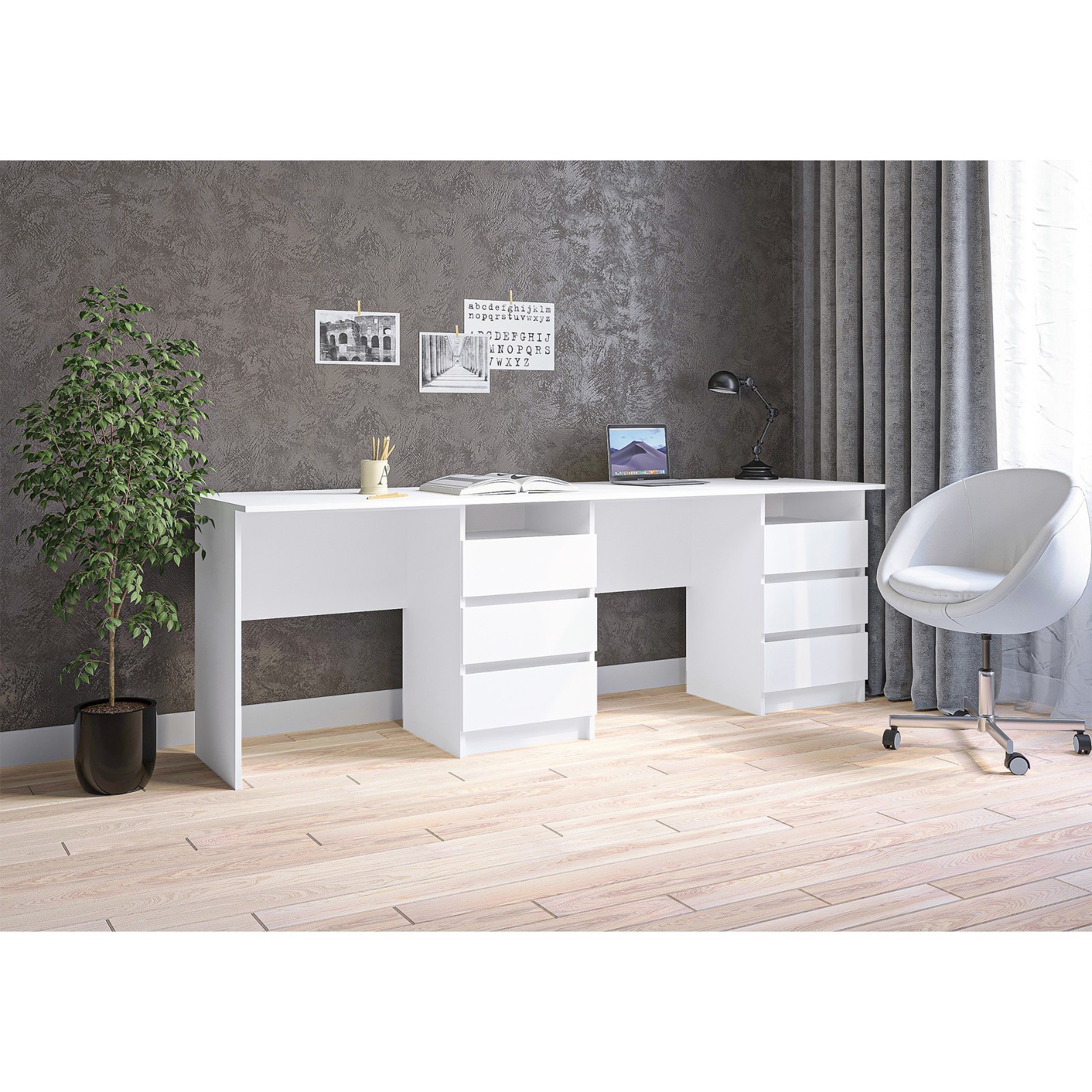 Изображение товара Стол Simaland 10699926 белый 218x75x60.8 см ЛДСП