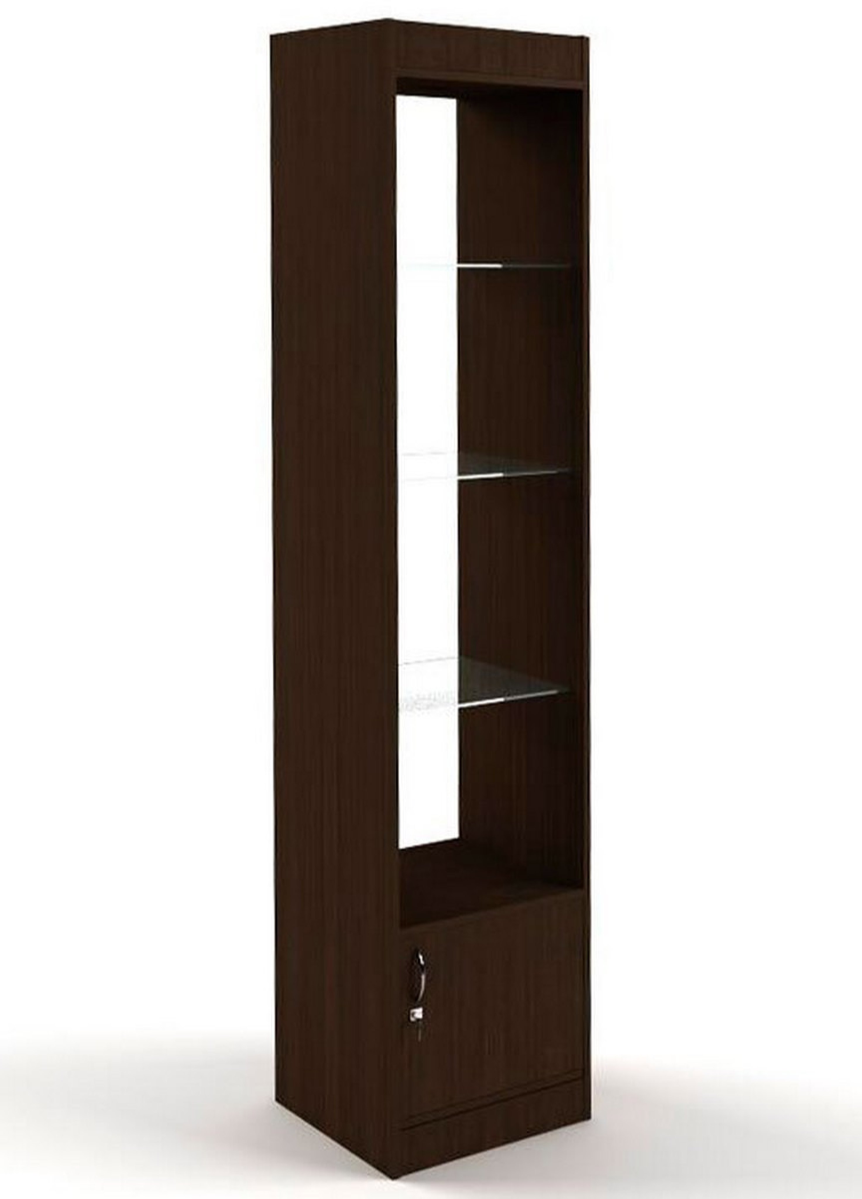 Изображение товара Шкаф-витрина 45x200 см Универсал №162-45 в цвете венге для магазина и дома