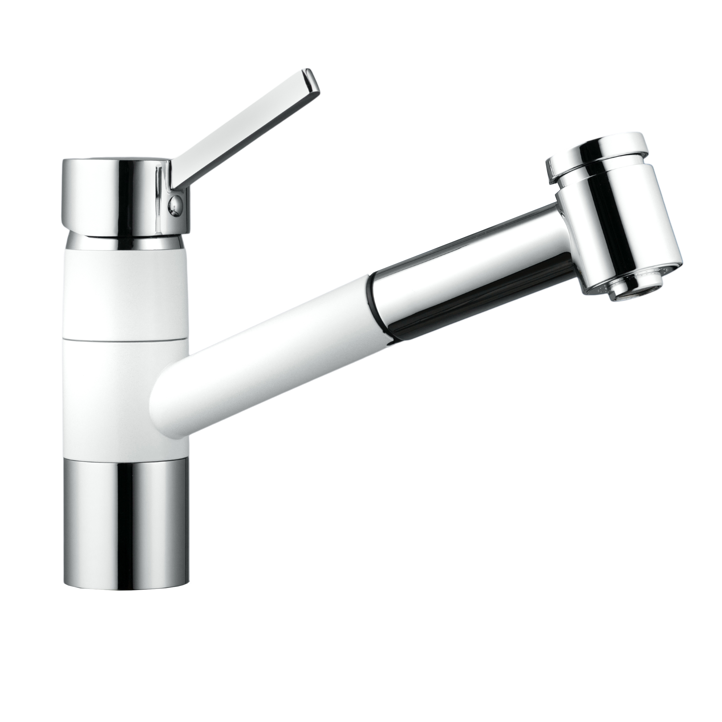 Изображение товара Смеситель для кухни Diadonna D87-660127W поворотный излив белый и хром 12.5 см