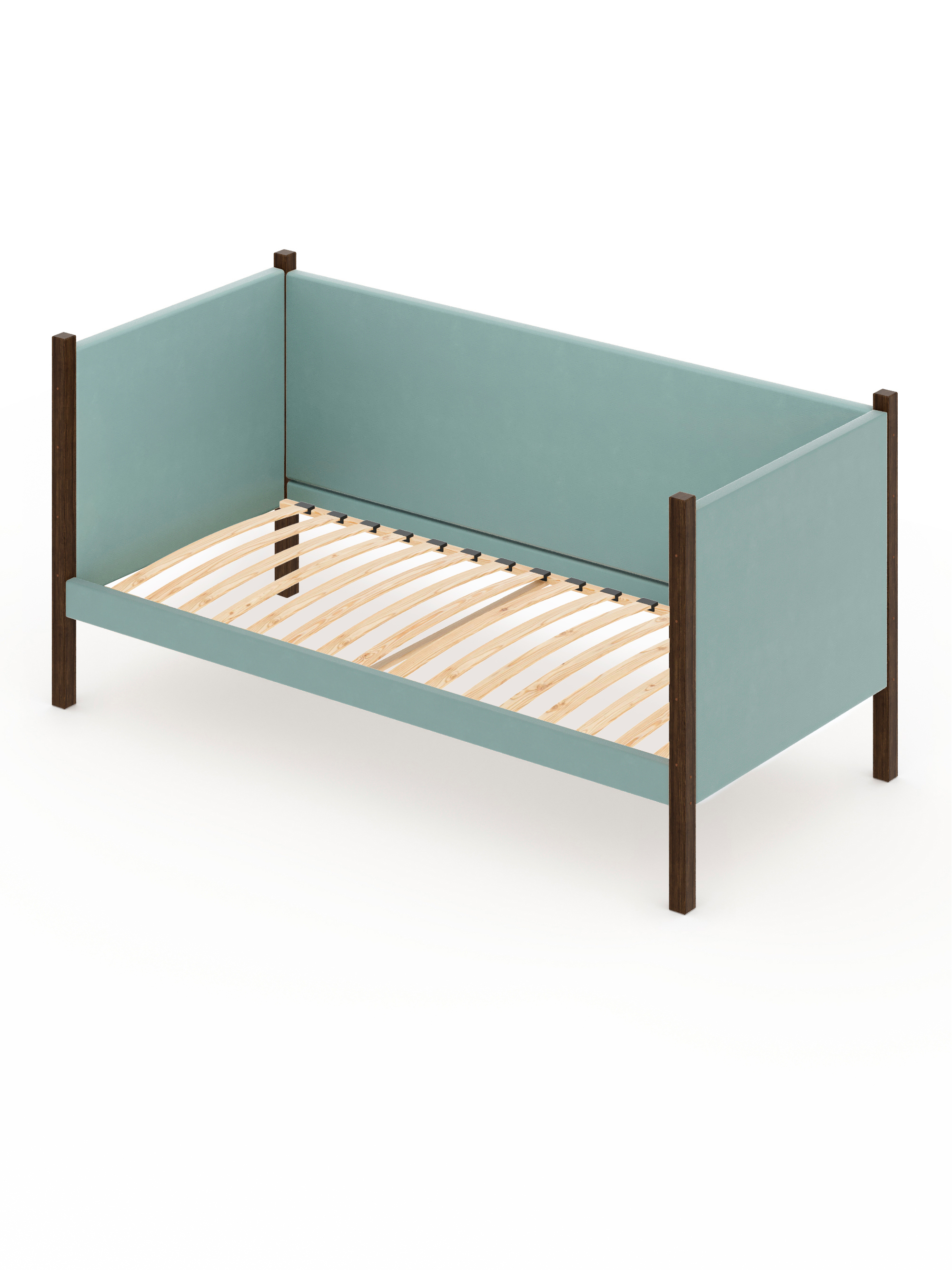 Изображение товара Кровать Solarius Тахта орто основание 90 x 101 x 210 см дерево цвет тиффани;венге