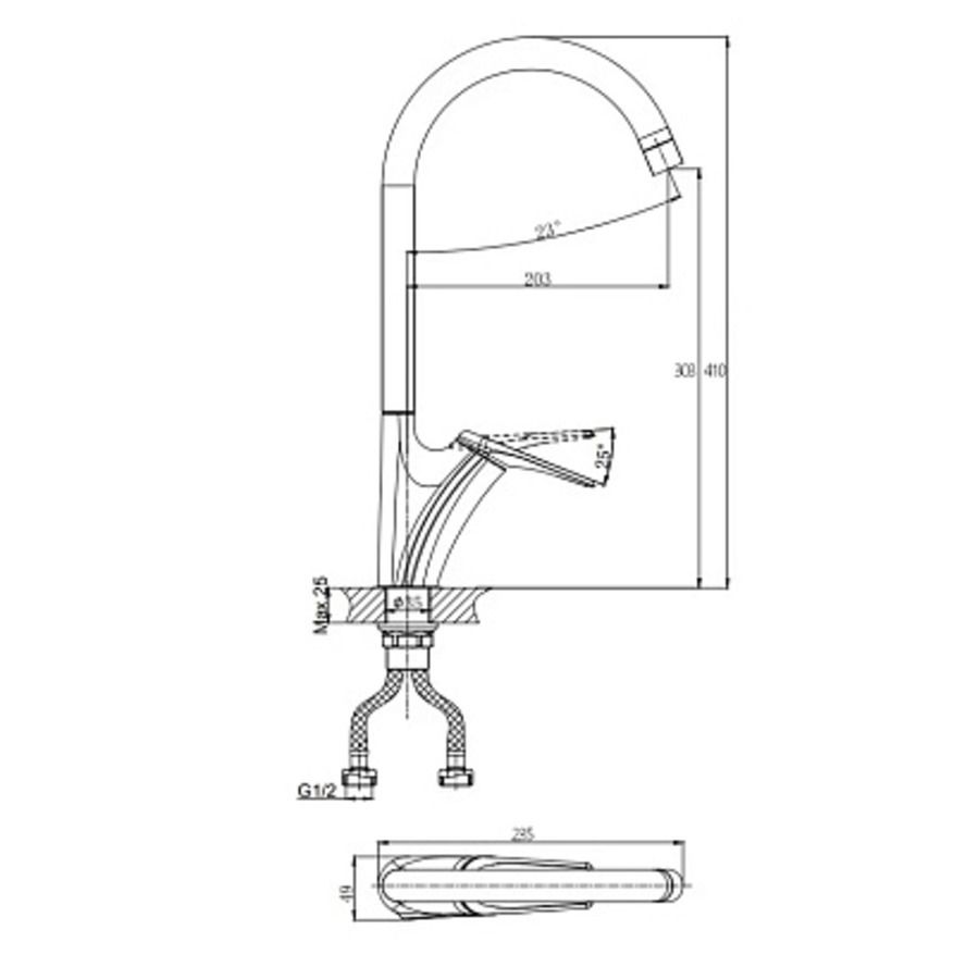 Изображение товара Однорычажный смеситель Rush, цвет серебряный