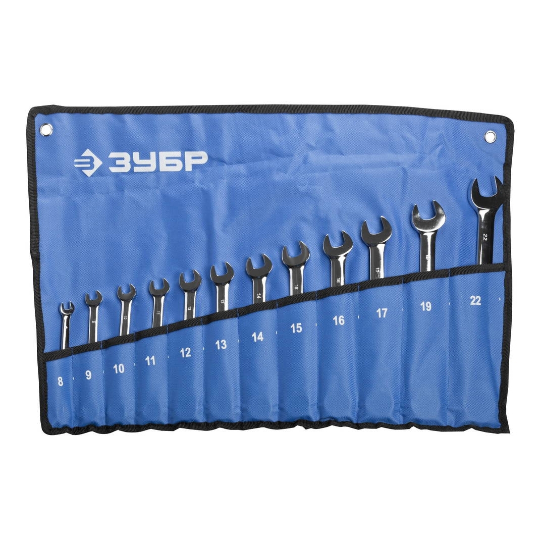 Изображение товара Набор ключей комбинированных Зубр 27075-H12 8-22 мм, 12 шт