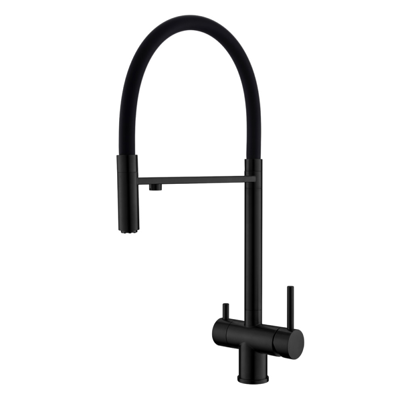 Изображение товара Смеситель для кухни Wesnaart EKO05-160MatBlack-LM гибкий излив 19.2 см цвет черный