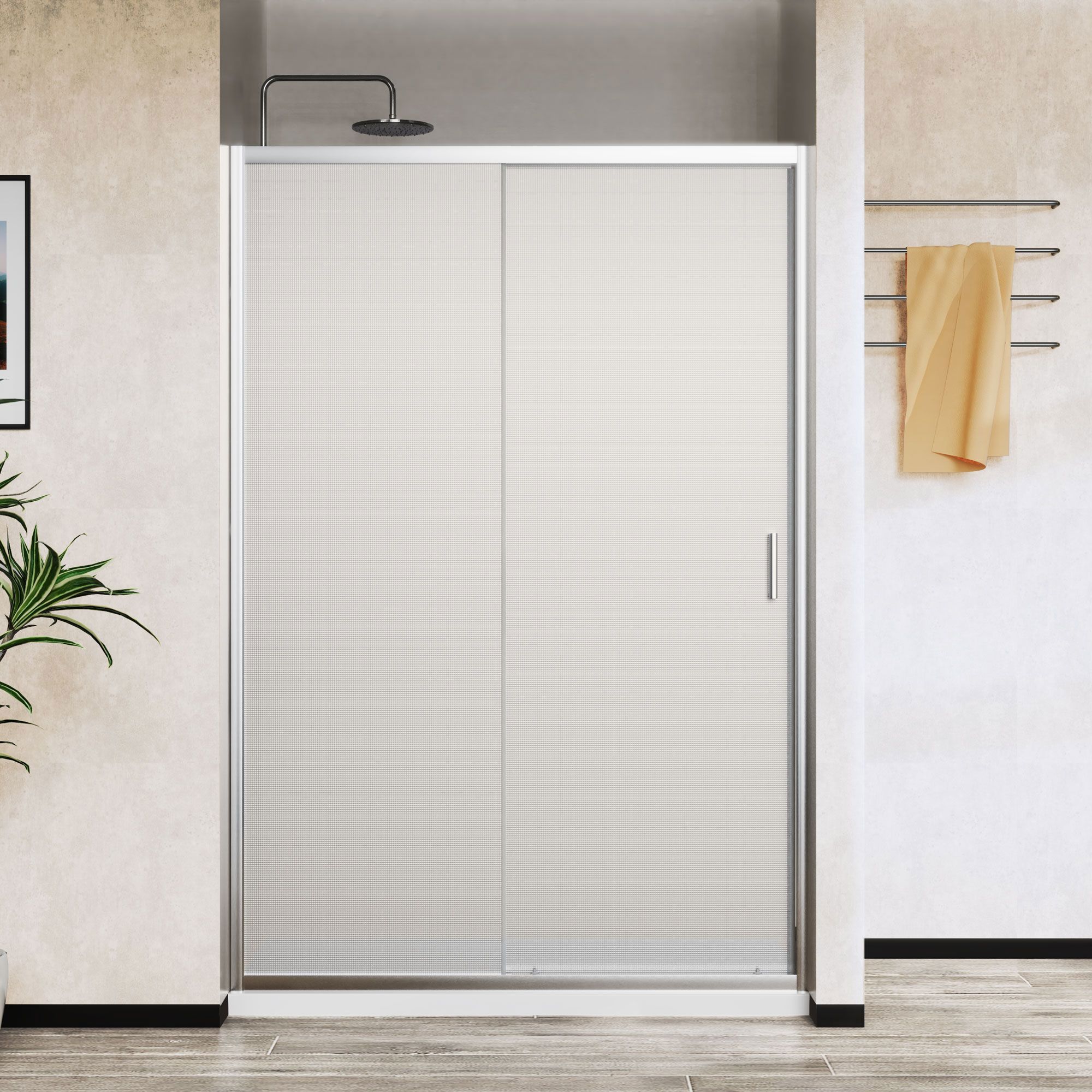 Изображение товара Душевая дверь Vincea City VDS-5CT110MT 110 профиль хром стекло текстурное