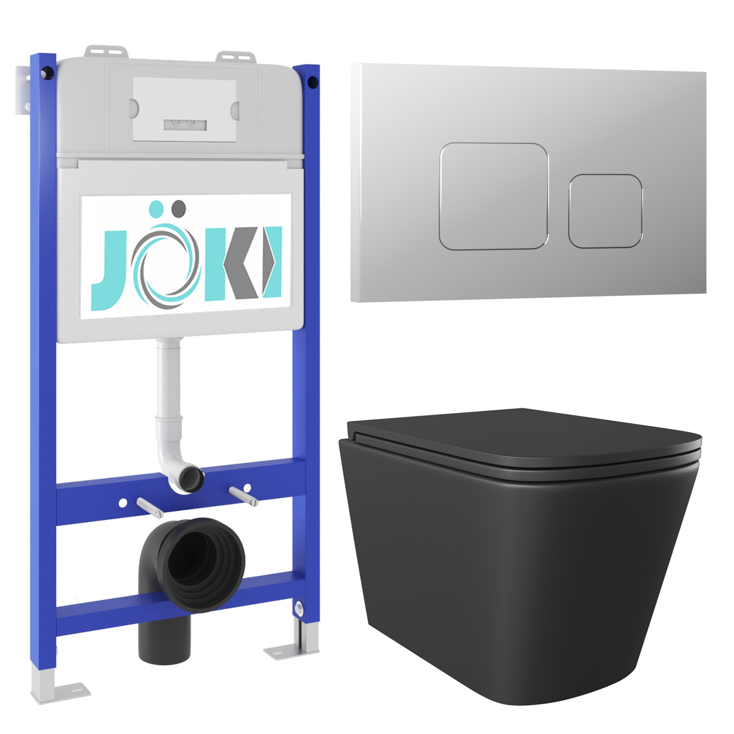 Изображение товара Комплект инсталляция с унитазом Joki Verna Black двойной смыв тихий монтаж