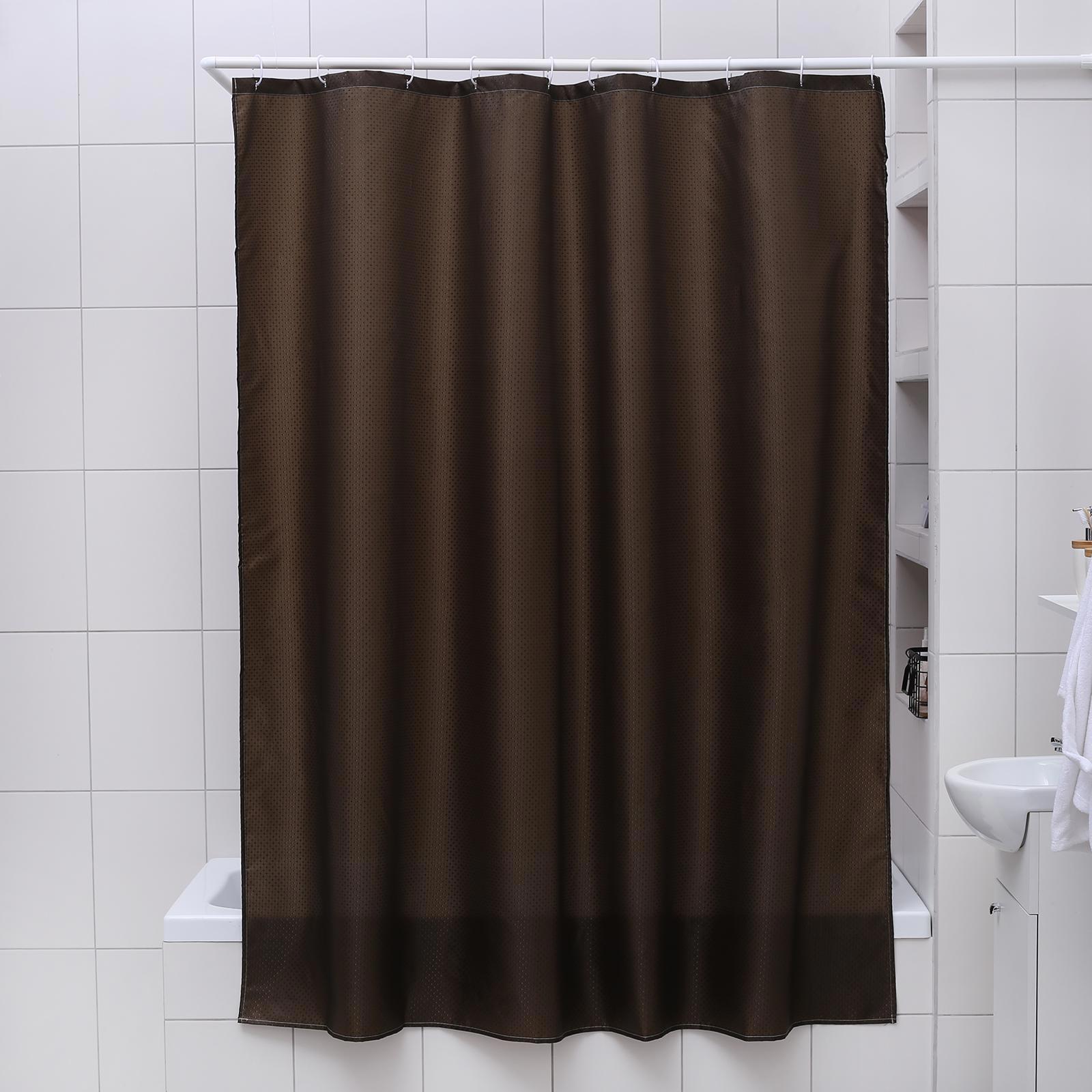 Изображение товара Шторка для ванной комнаты Доляна 1385731 180x180см цвет коричневый