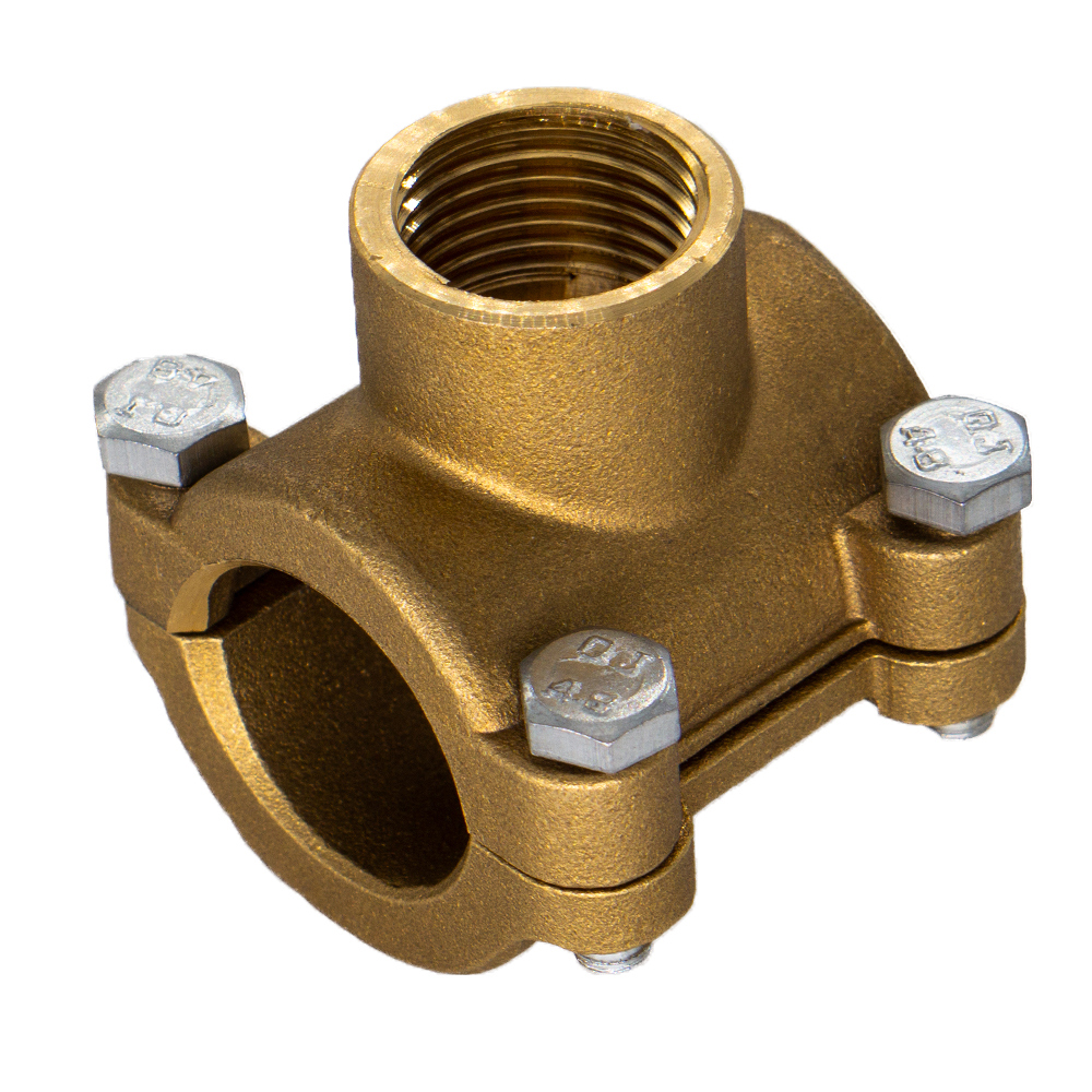 Изображение товара Седелка латунная 3/4 ВР с внутренней резьбой Цельнонагретая и никелированная