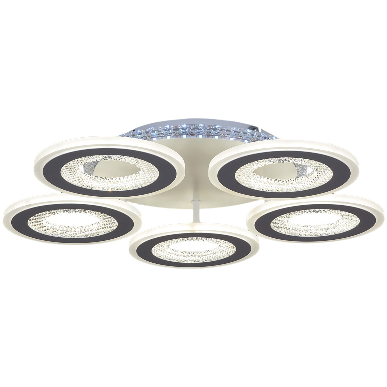 Изображение товара Люстра потолочная светодиодная Reluce 20534-0.3-5+1s с пультом 12 м² регулируемый белый свет цвет белый/прозрачный