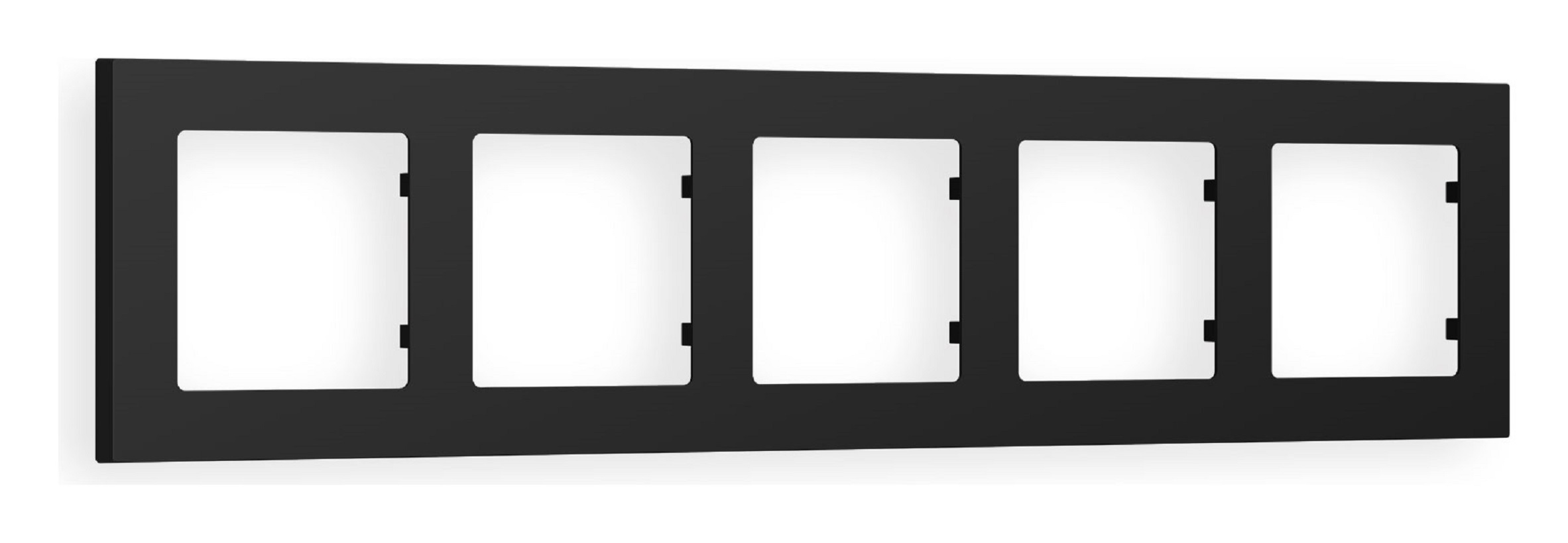 Изображение товара Рамка для розеток и выключателей Ambrella volt Alfa Techno AF220705 5 постов черная матовая