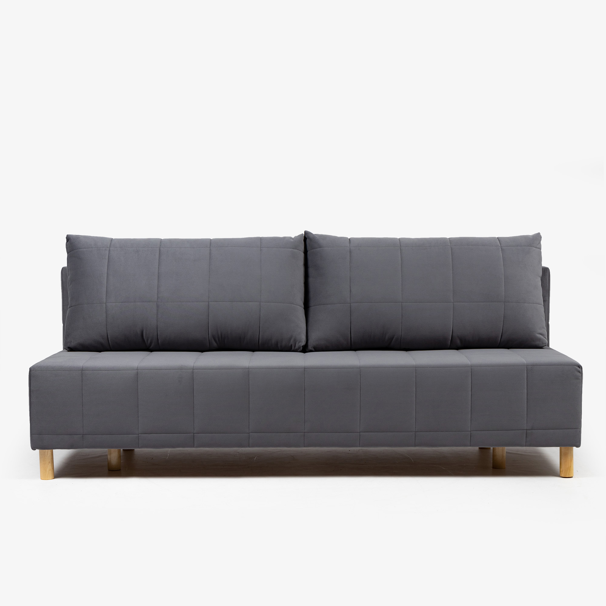 Изображение товара Диван Бонавентура раскладной с механизмом Еврокнижка и ящиком серый велюр 195x73x77 см