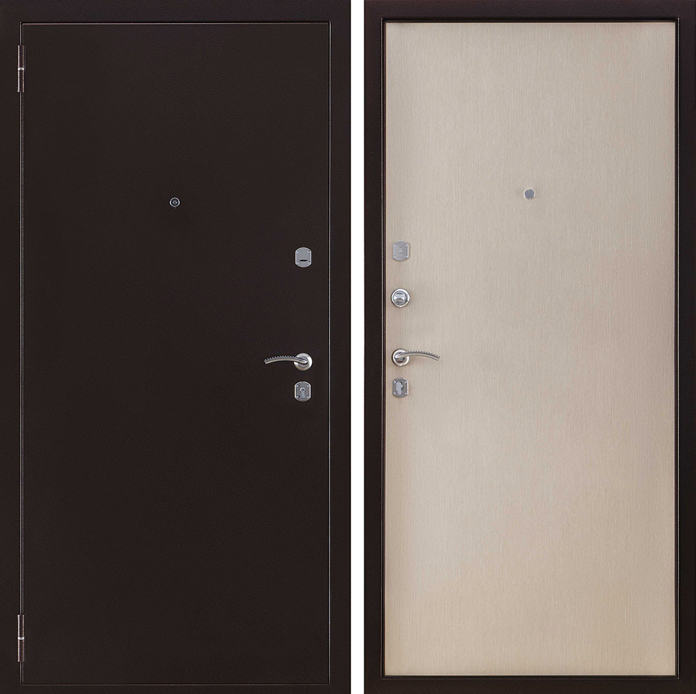 Изображение товара Входная металлическая дверь ТРИУМФ 2 205x86 см беленый дуб/антик медь