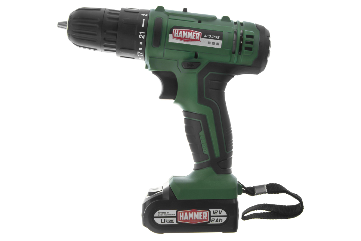 Изображение товара Аккумуляторная дрель-шуруповерт HAMMER ACD12BS 12 В 2x2 Ач