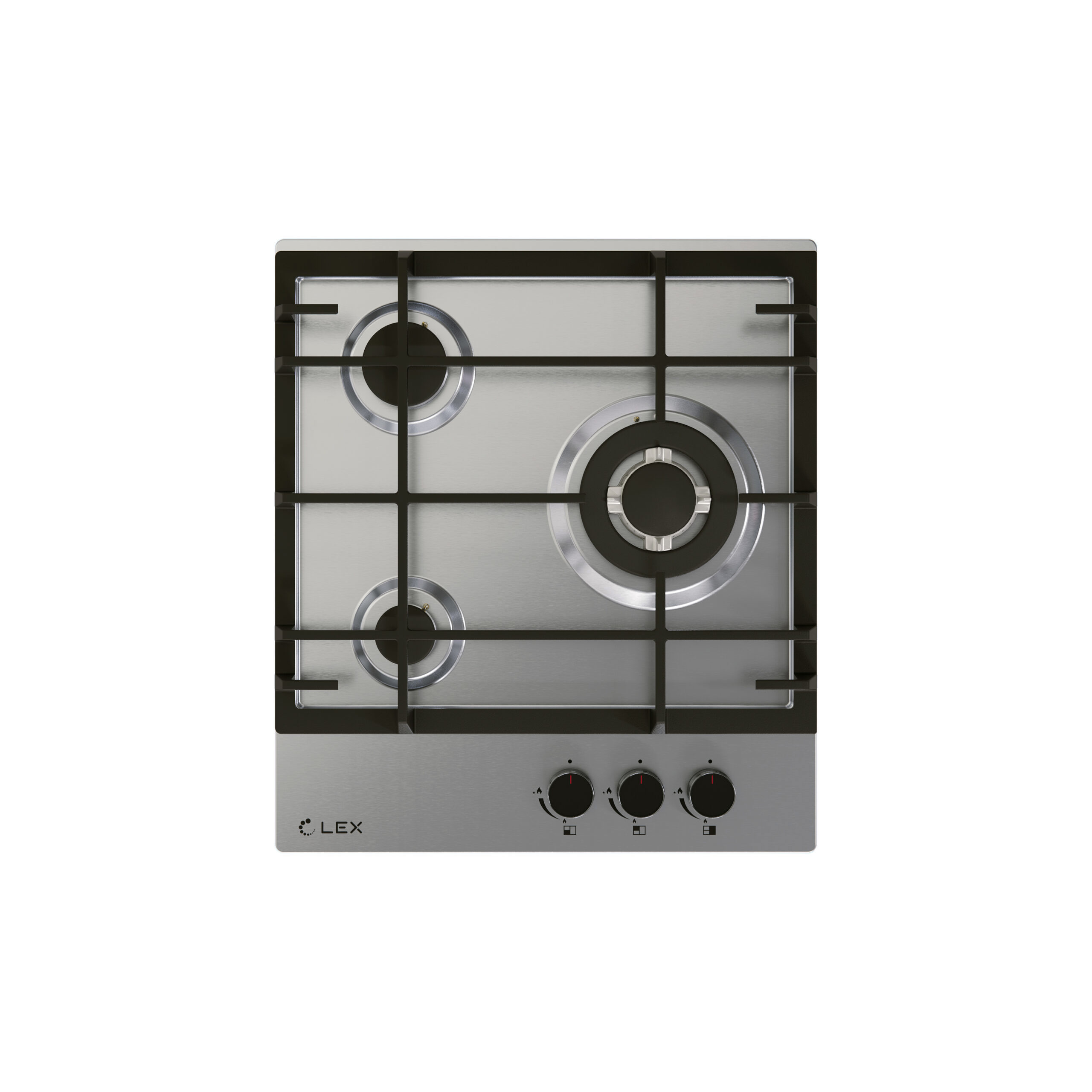 Изображение товара Газовая варочная панель Lex GVS 435 IX 3 конфорки нержавеющая сталь встроенная