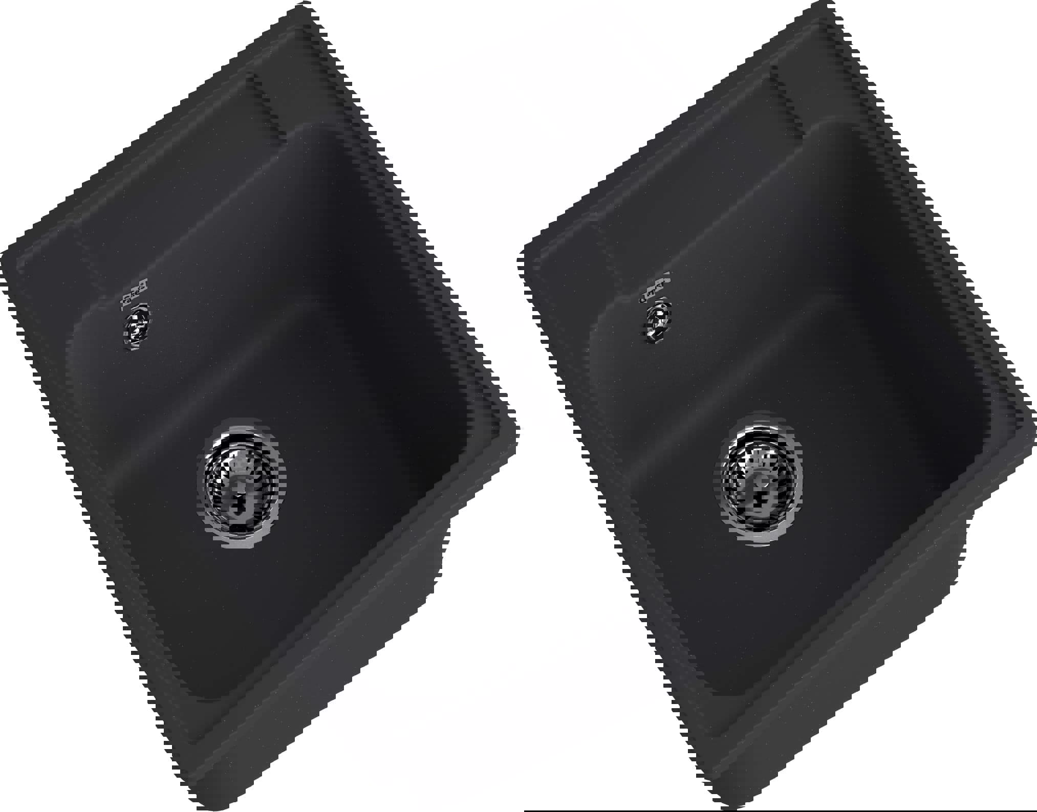 Изображение товара Мойка кухонная ЭКО-М 4848 из кварца черная 47.8x47.8 см глубина 18 см